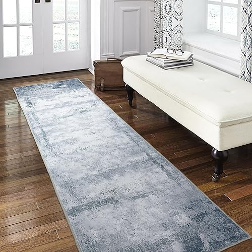 Alfombra lavable de 2 x 8 pies, para pasillo, lavandería, cocina, entrada, baño, alfombra antideslizante con respaldo de goma, antideslizante,