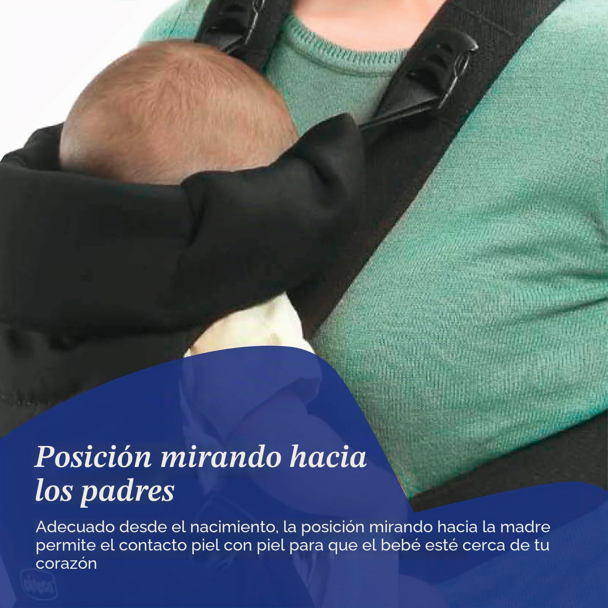 Chicco EasyFit Portabebés Ergonómico de 0 Meses a 9 kg, Mochila Bebé Fácil de Usar para Llevar el Bebé Mirando hacia los Padres, Mochila Portabebés con Sujeción para Cabeza y Cuello, Negro (Black)