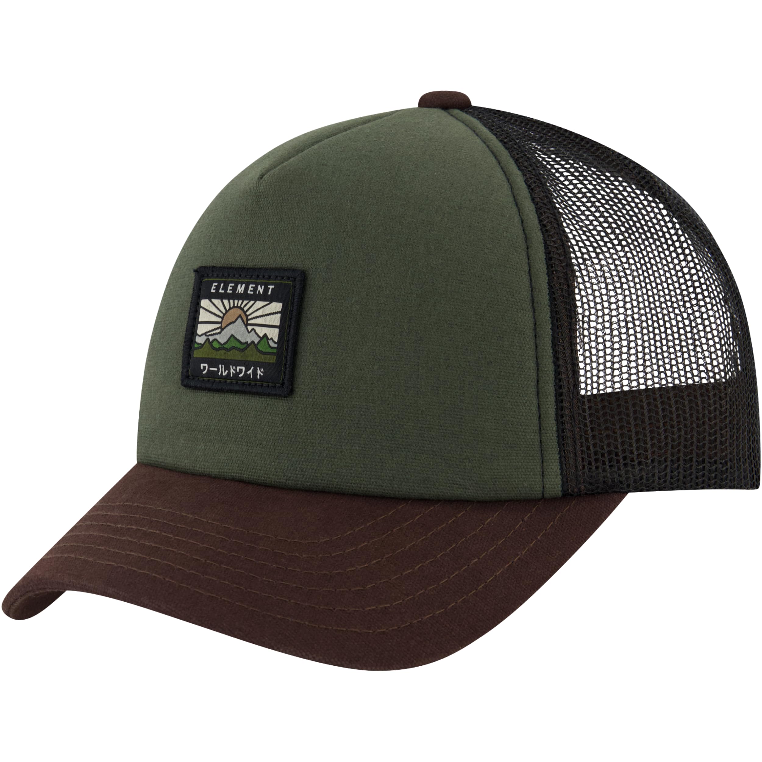 Concept One Unisex Adult Element Trucker Hat, Adult Baseball Cap with Curved Brim Baseball Cap, Dark Olive, One Size, Dark Olive, One Size