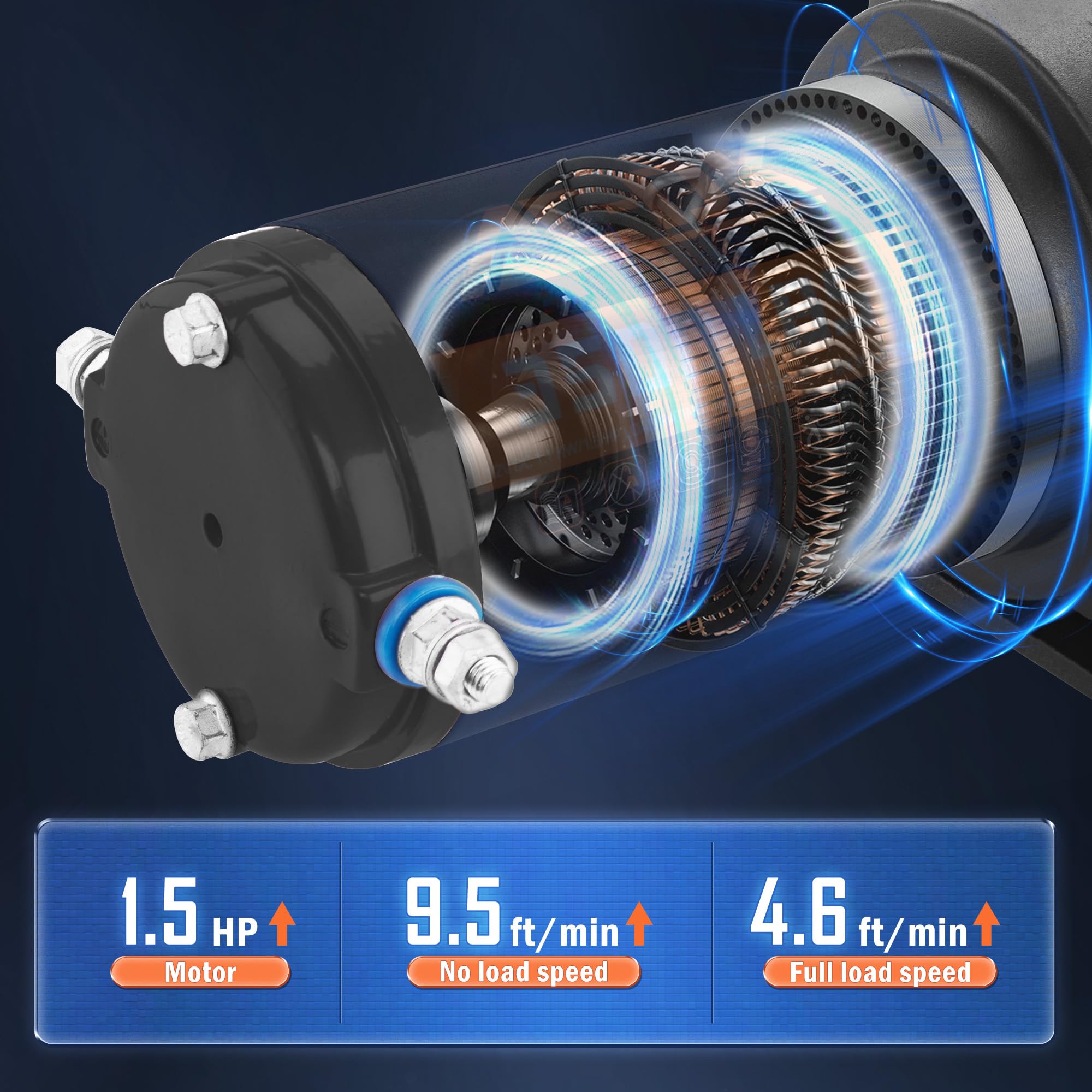 1587.6 kg ATV/UTV-Seilwinde, synthetisches Seil-Set, 12 V Seilwinde mit kabelloser Fernbedienung für Off-Road-Anhänger, Boot, Wohnmobil, Abschleppwinde, Seilwinde mit Montageplatte und