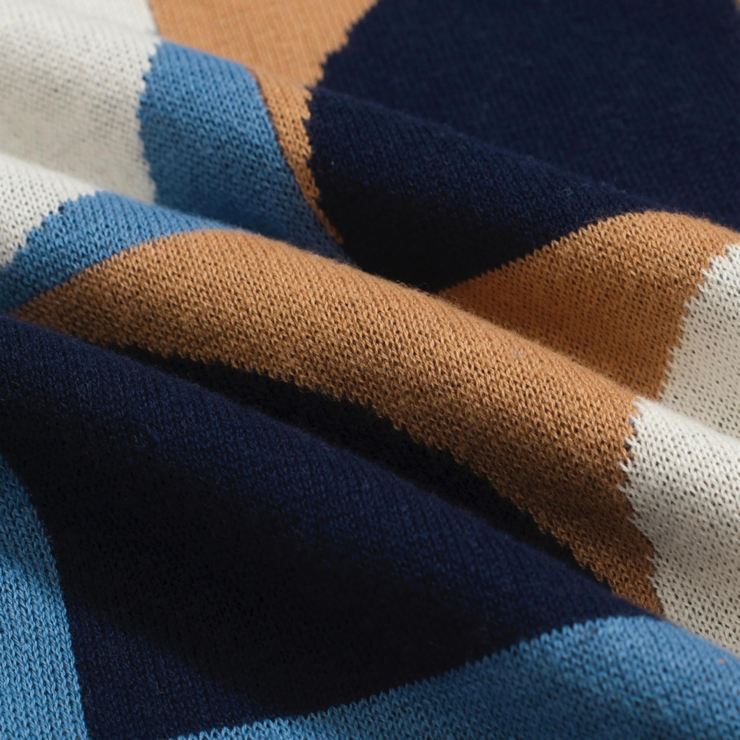 OXKNIT Męska koszulka polo z krótkim rękawem z geometrycznym niebieskim zapięciem na guziki