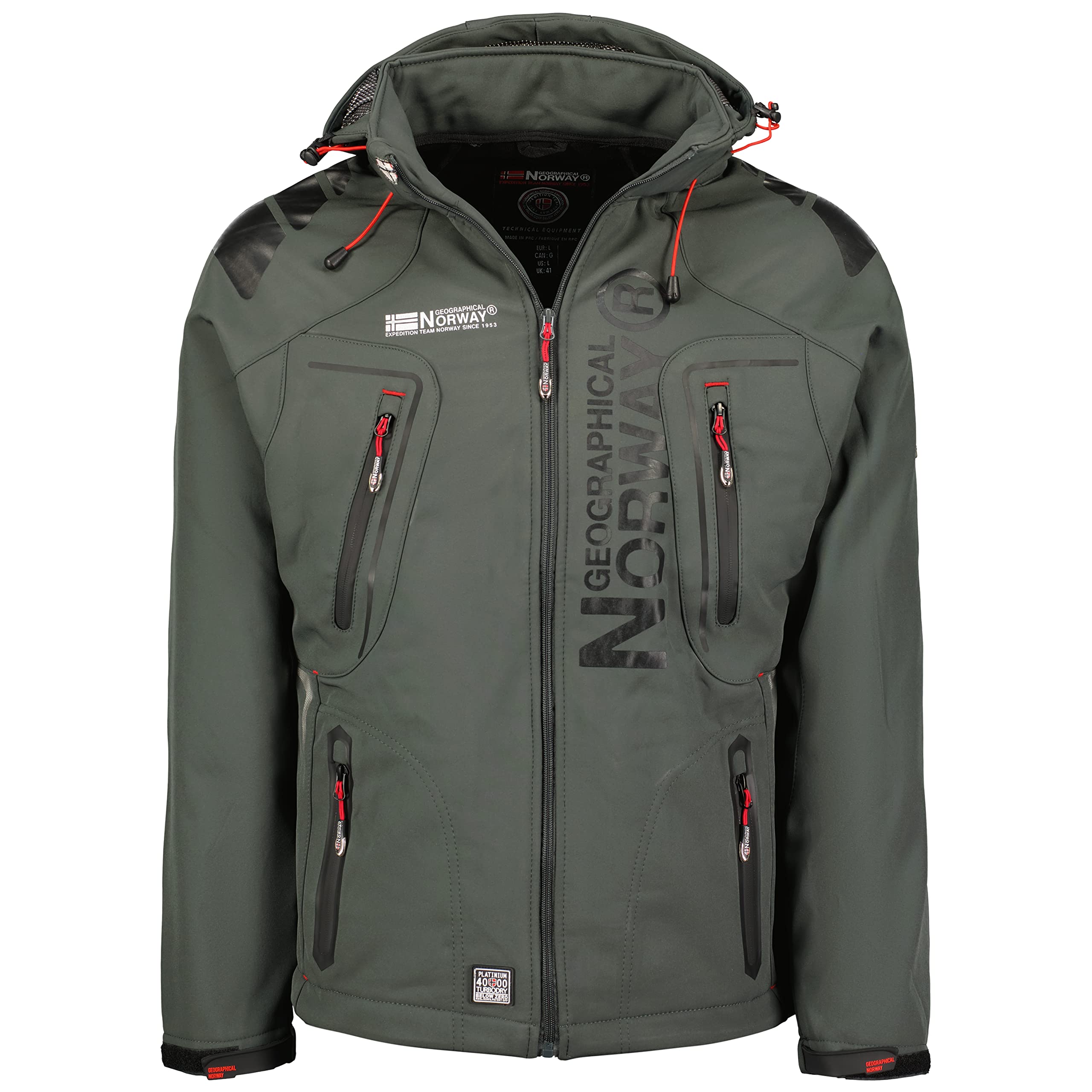 Giacca Softshell Uomo Geographical Norway - Impermeabile Con Cappuccio, Per Trekking E Outdoor