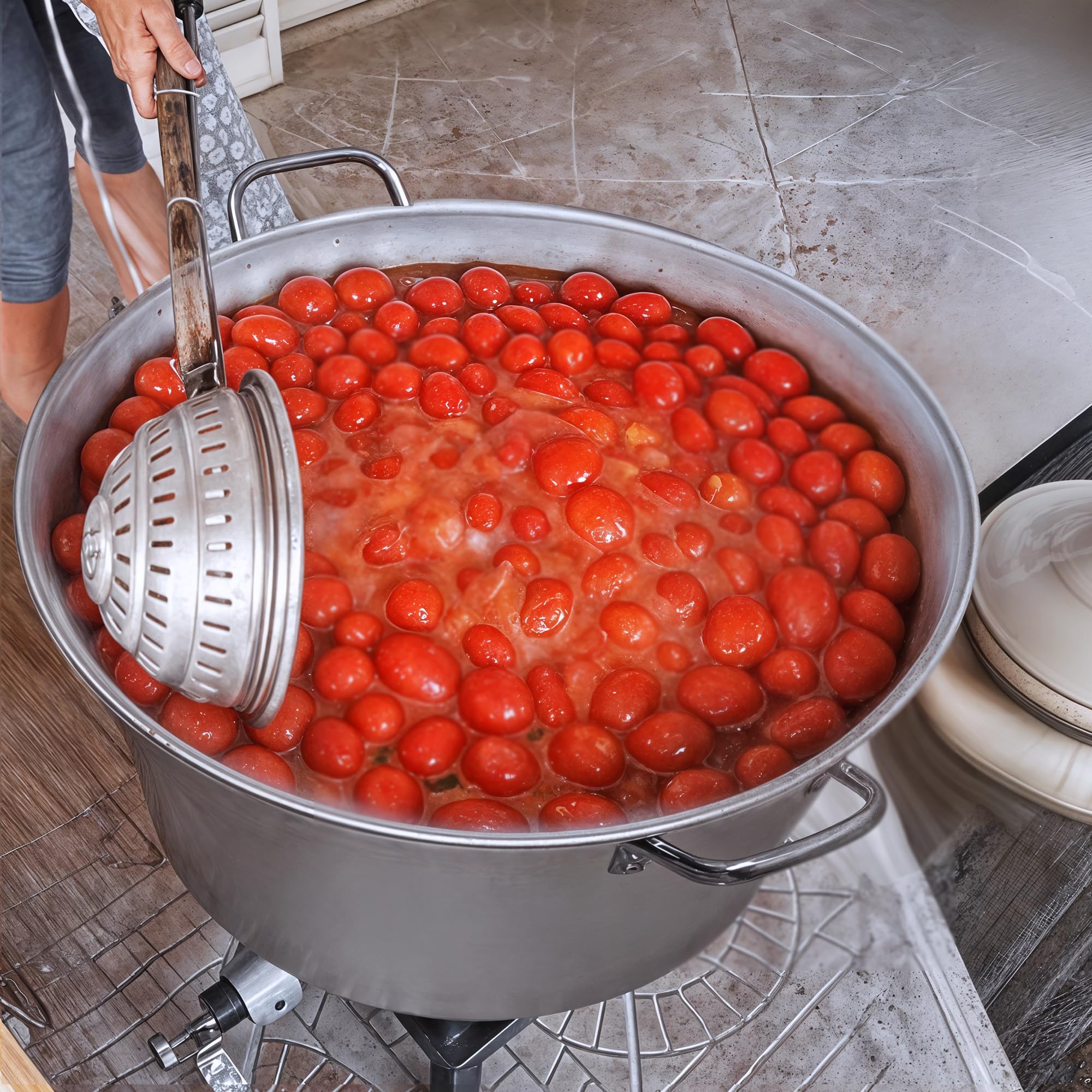 Sicignano | Caldaia Ø 52 x 30h cm in Alluminio 99,5% Capacità 33L – Manici in Acciaio, Spessore 2-4 mm – Made in Italy, Ideale per Cotture Professionali e Ristorazione