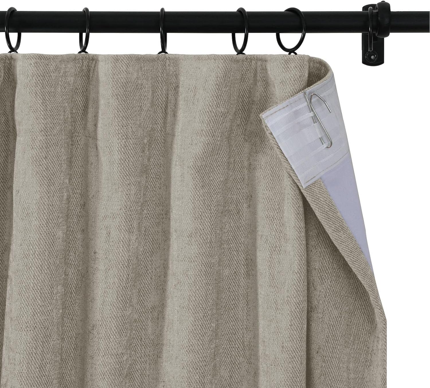 ChadMade 96 Inches Long Chenille Curtain, Room Darkening Curtain Drape Panel for Bedroom, for Traverse Rod Versatile Rod Pocket Hook Belt Back Tab, 120Wx96L, 1 Panel, Silver Gray