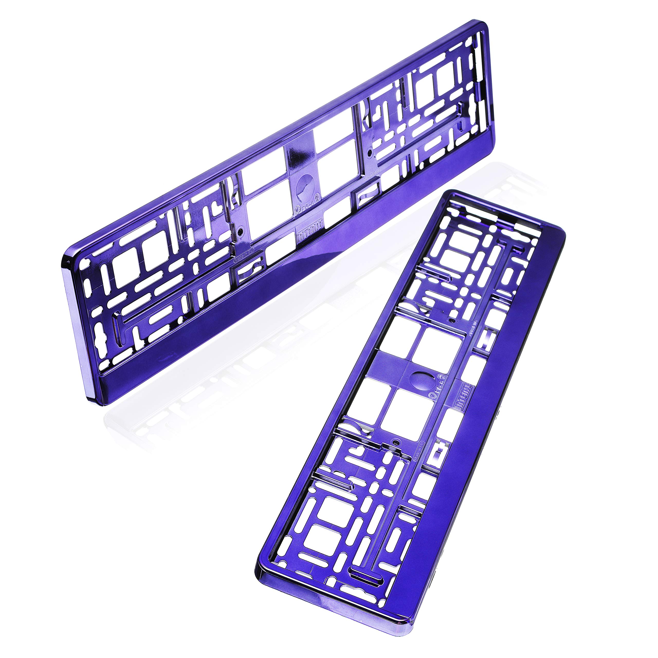 baytronic Kennzeichenhalter Hochglanz 2er Set (Violett-Chrom)