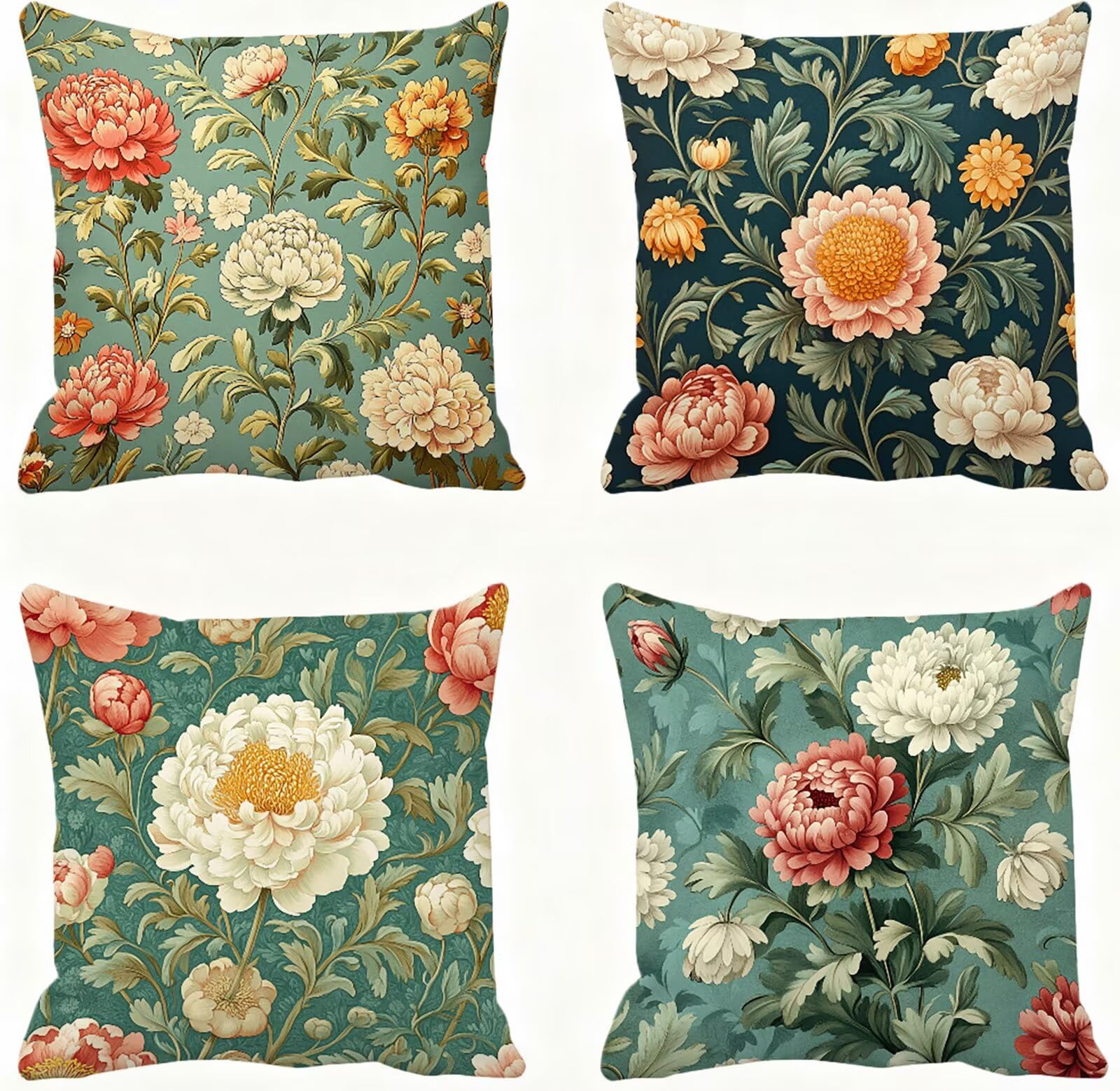 Color Mostaza Funda Cojin 60x60 Flor Funda Almohada 60x60 Cojines Sofa Súper Suave Fundas Cojines Decorativos Fundas Almohadas 4 Piezas Cervicales y Cuello, para Hogar Cama Salon Decoracion E - 877