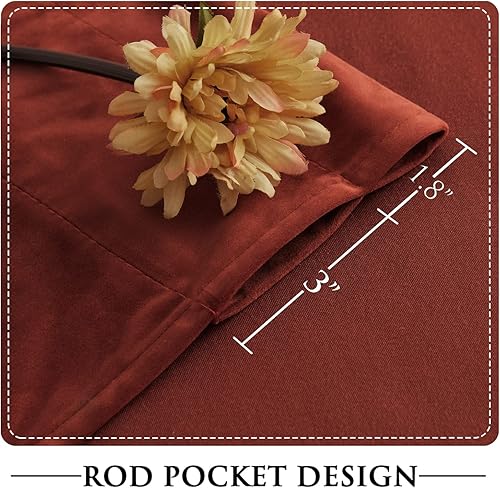 Miniatura 3 de StangH Cortinas de terciopelo de 96 pulgadas de largo, cortinas de lujo burdeos con tela de terciopelo supersuave, paneles de cortina de privacidad