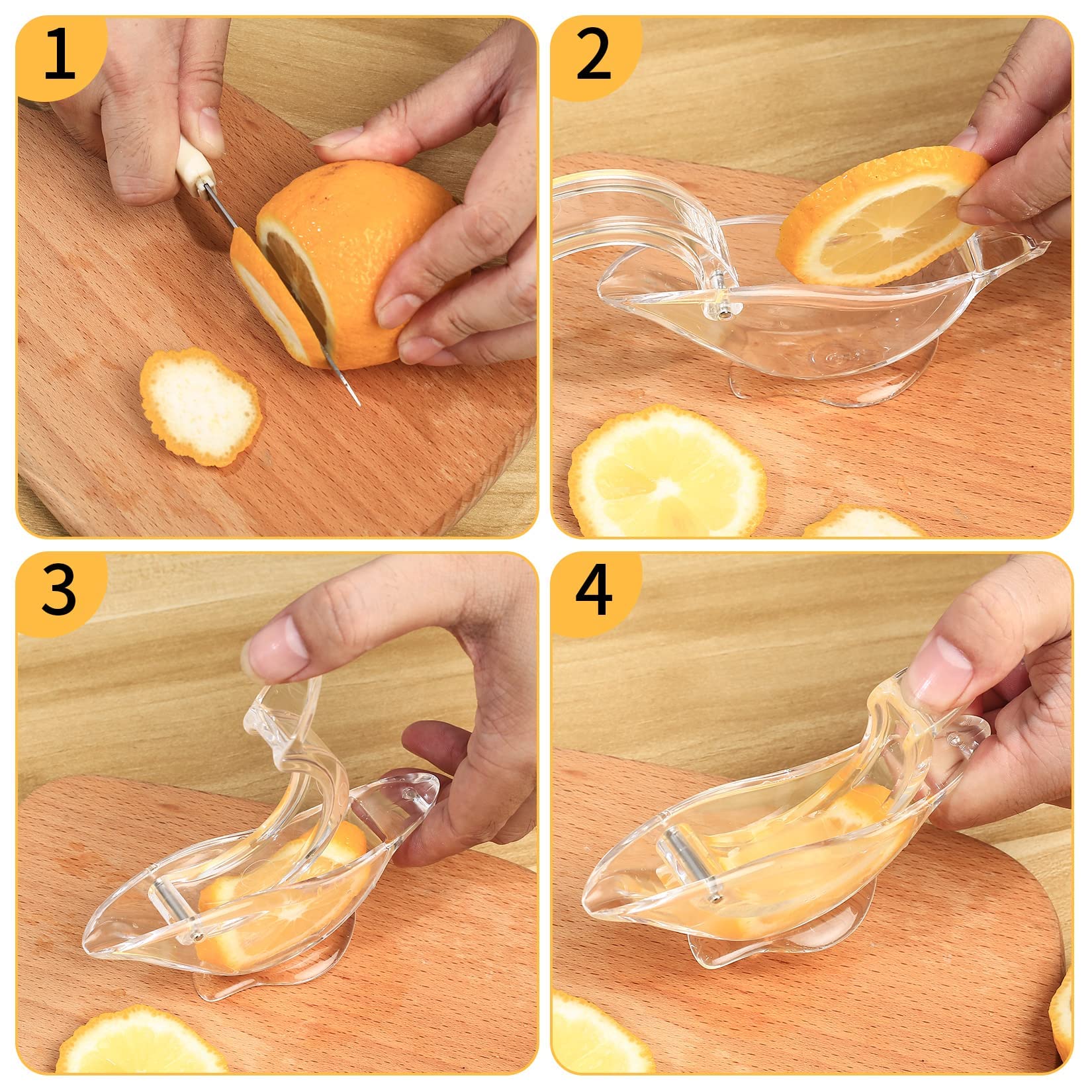 Exprimidor de Limón Manual 2 Piezas Acrílico Portátil para Cítricos Naranja Lima