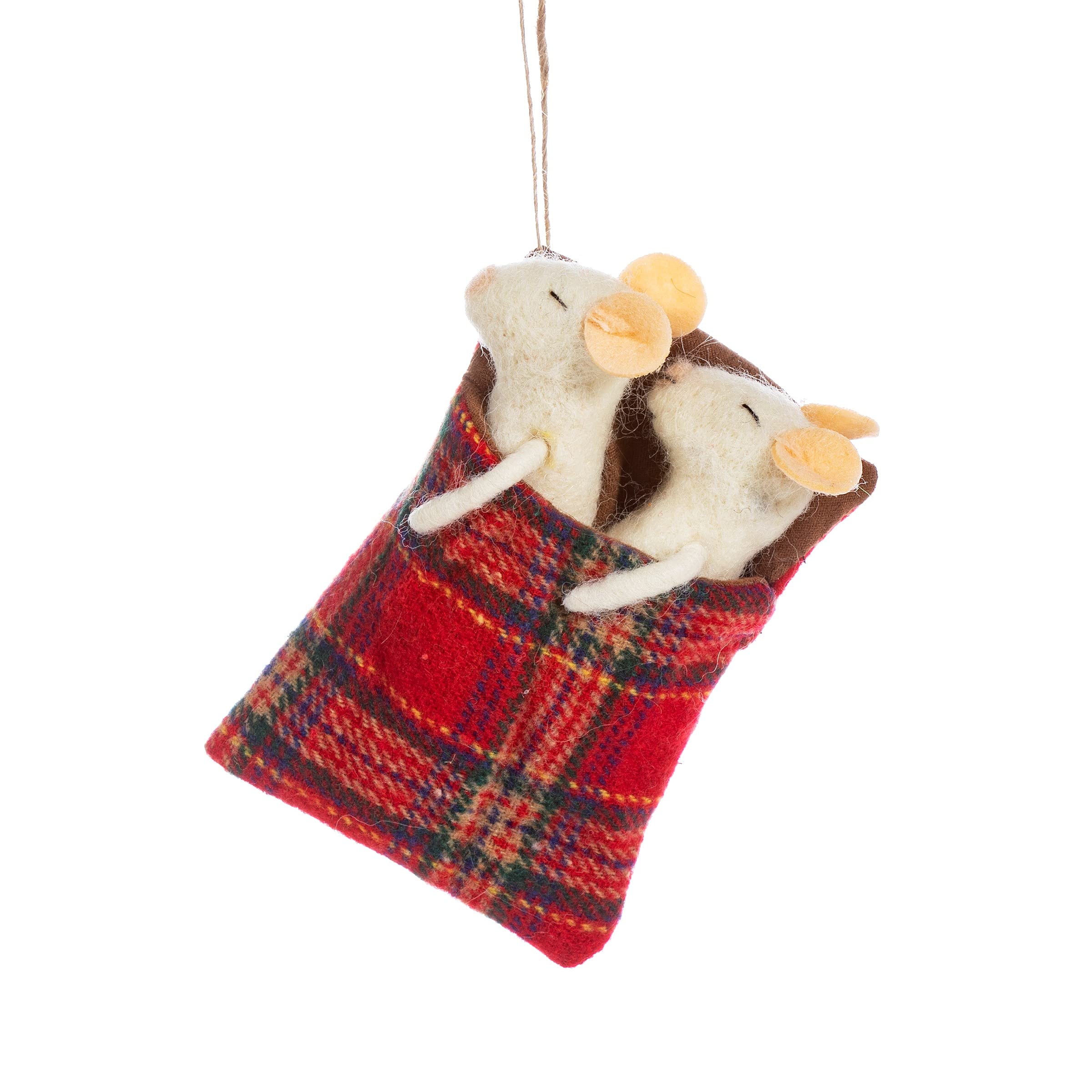 Sass & Belle Red Two In A Bed Mice Decoration