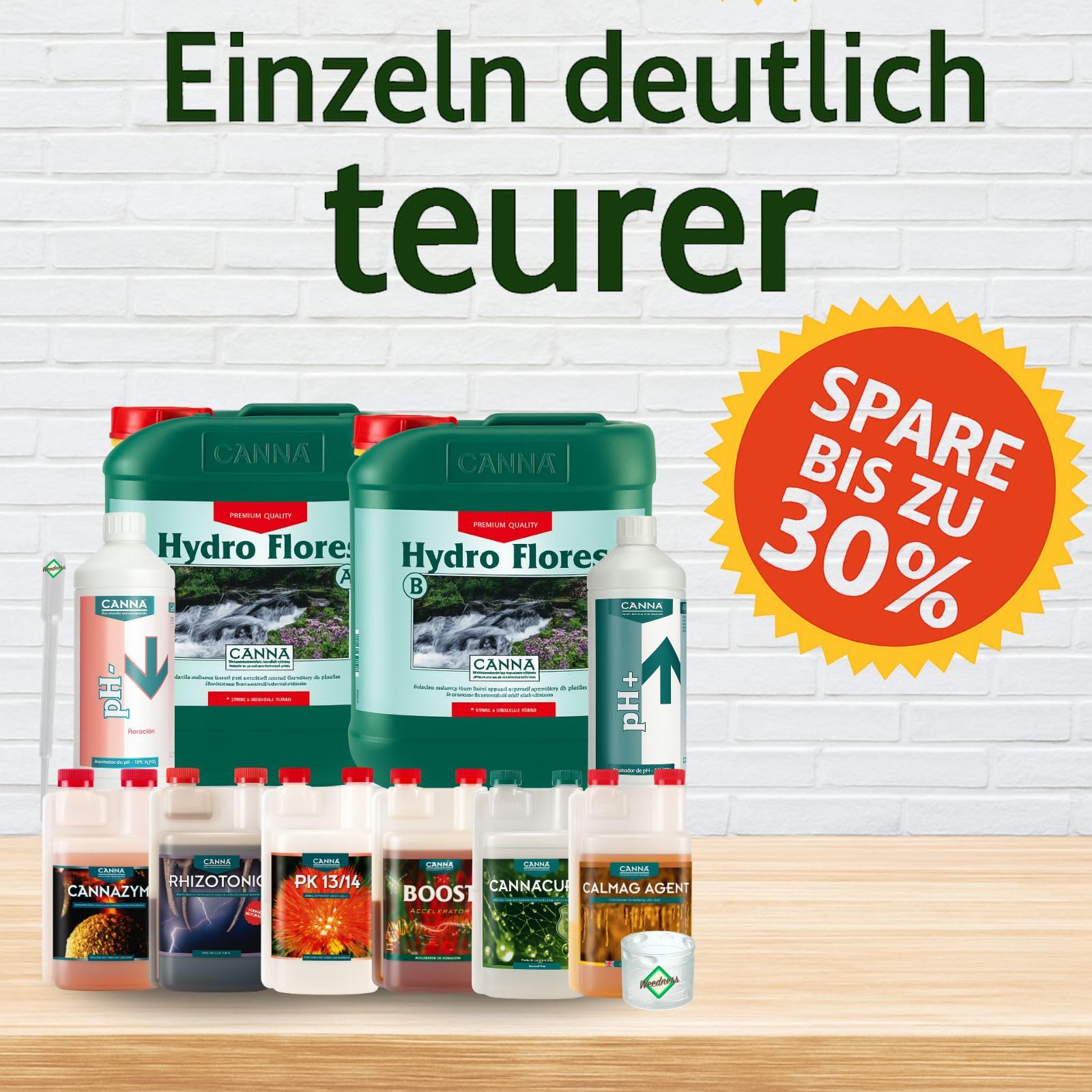 Weedness Canna Hydro Dünger Set BIG – Kit de fertilizantes hidroponicos gran volumen