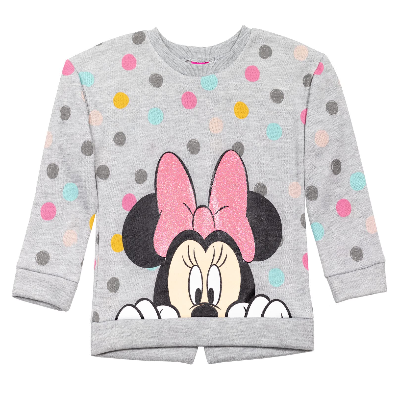 Disney Myszka Minnie Mouse Bluza i legginsy Polarowa Zestaw dla niemowląt do dziecka Duży rozmiar (12 miesięcy - 14-16), szary/różowy, 6, Szary/różowy, 6