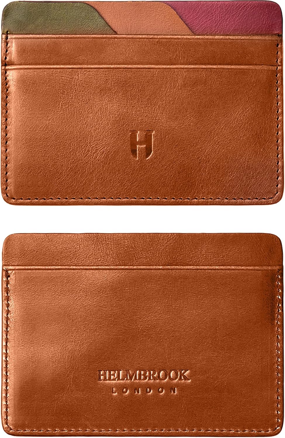 Wallet for Men, Slim Minimalist Card Holder, 6 Card Slots, Main Pocket, Full-Grain Handcrafted Front Pocket Leather, Gift Box - Pouch for Christmas & Birthday, Tan (Plus Colors)