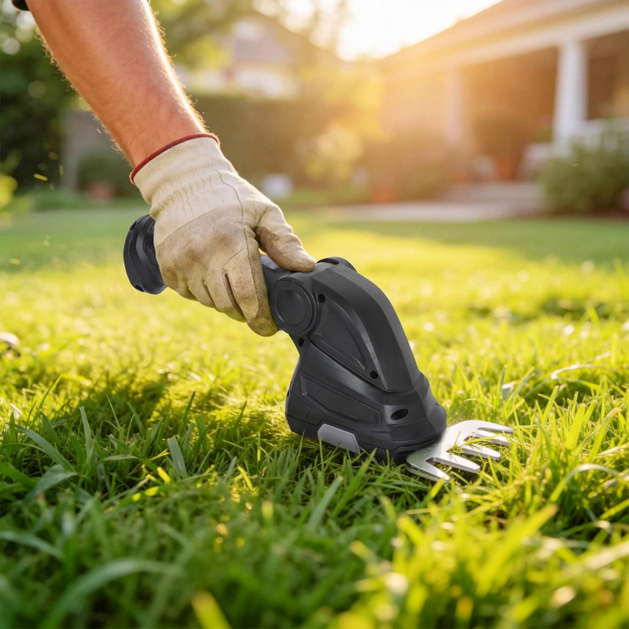 Outsunny 2-w-1 Nożyce akum. do żywopłotu 2x7,2V 2,0Ah 2ostrza czarny | Nożyce elektryczne do żywopłotu i krzewów ładowalne wymienne ostrza do gałęzi krzewów gałązek
