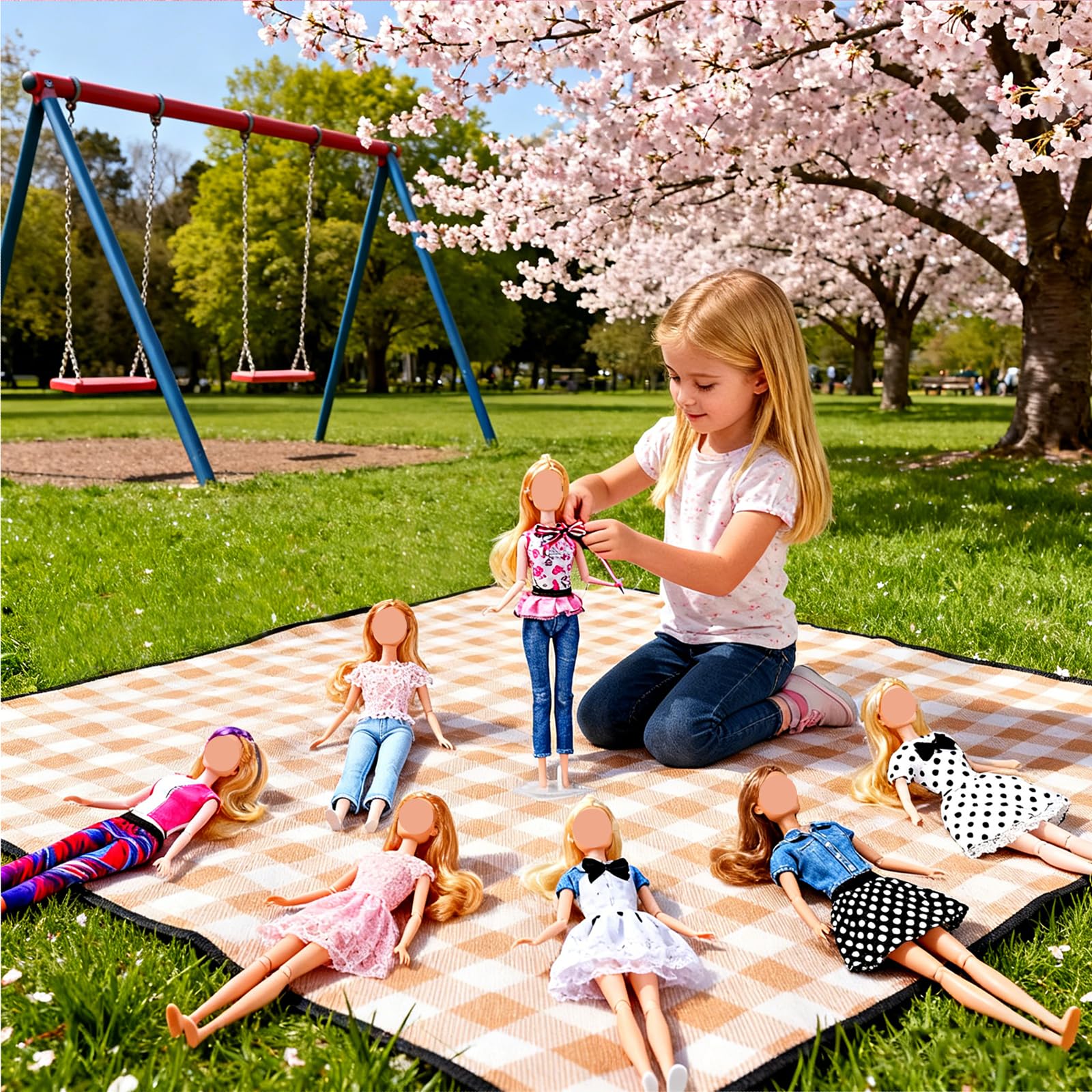42 Pieces Clothing and Accessories Compatible with Barbie Clothes, Includes 6 Fashion Clothes, 1 Jacket, 1 11.5 Inch Doll Swimsuit During Holidays or Christmas — view 7