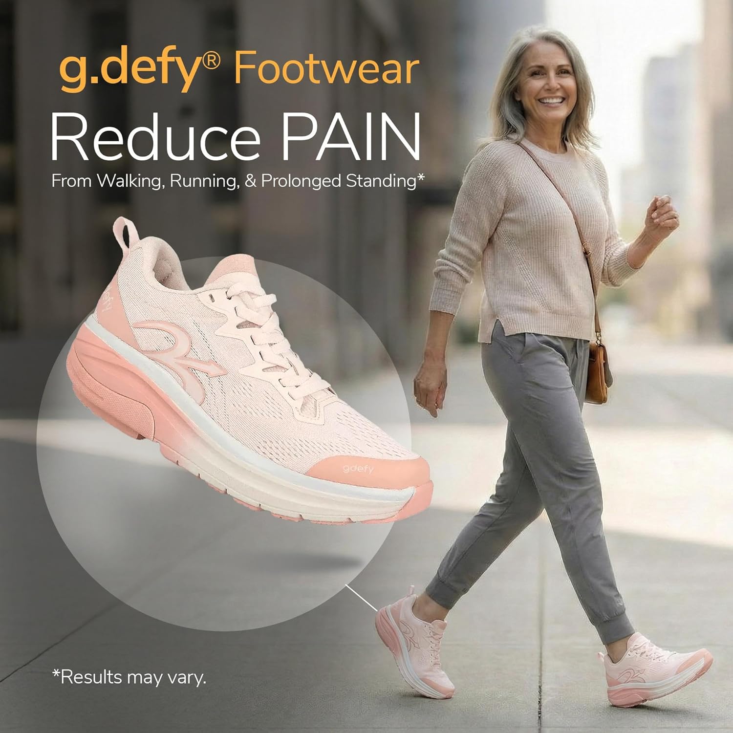 G-DEFY Lauff Women’s Supportive Running Shoe | VersoShock Technology for Pain Associated with Prolonged Standing or Walking | Arch Support | Diabetic Shoes | Wide Shoes | Free Custom Orthotic - Image 4