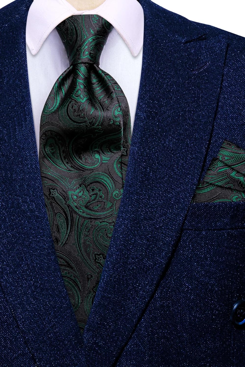 Dubulle Ties for Men Silk Mens Paisley Floral Striped Necktie and Handkerchief Cufflinks Wedding - Image 6