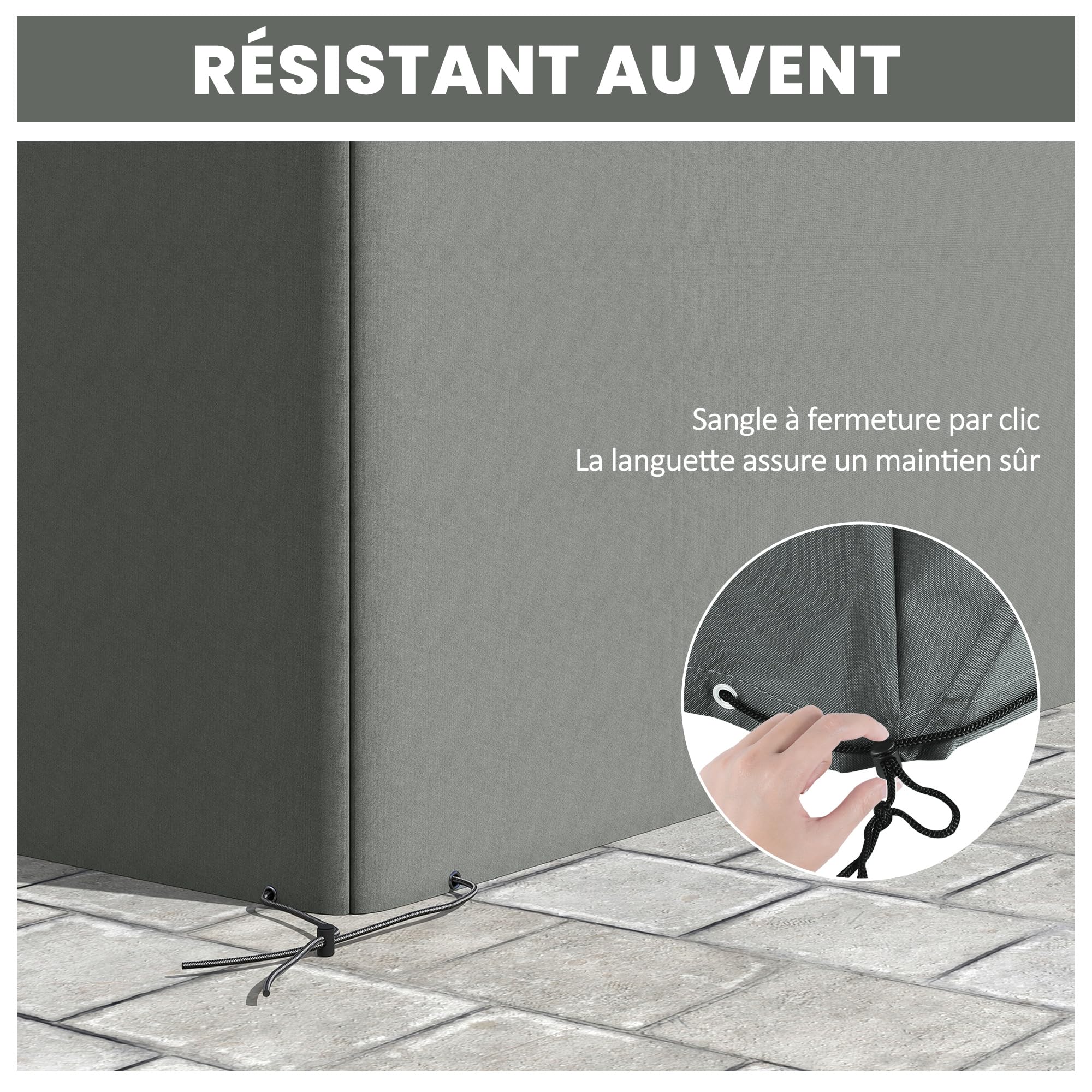 Outsunny Housse de Meubles de Jardin Imperméable Bâche Oxford 600D Gris