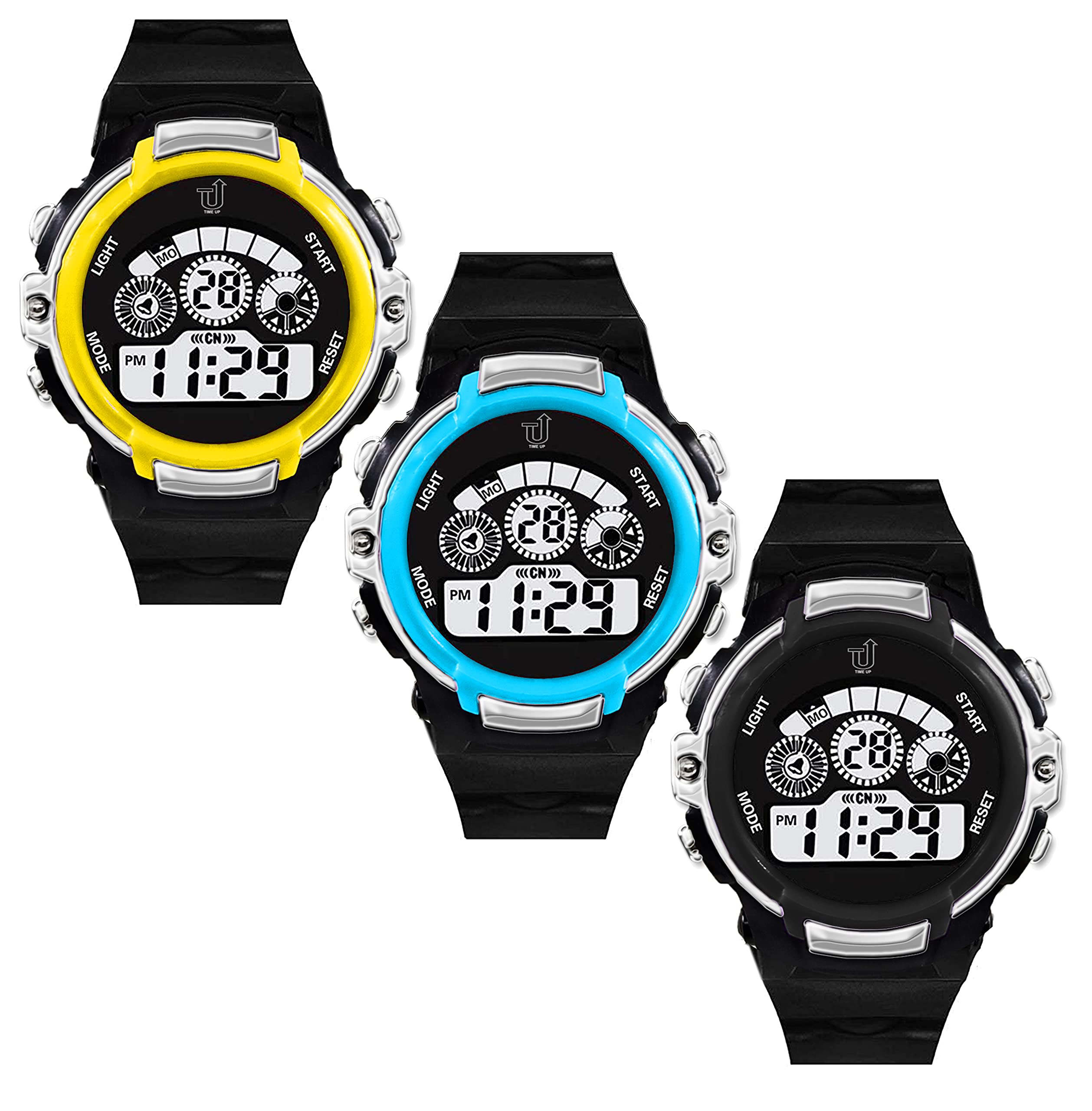 Time Up Digital Dial Water-Proof Backlight Big Dial 3 Watches Combo for Kids (6-13 Years)-TYS-RING3-S (Sky Blue-Yellow-Black) (B09BZJR6SR) Amazon Price History, Amazon Price Tracker