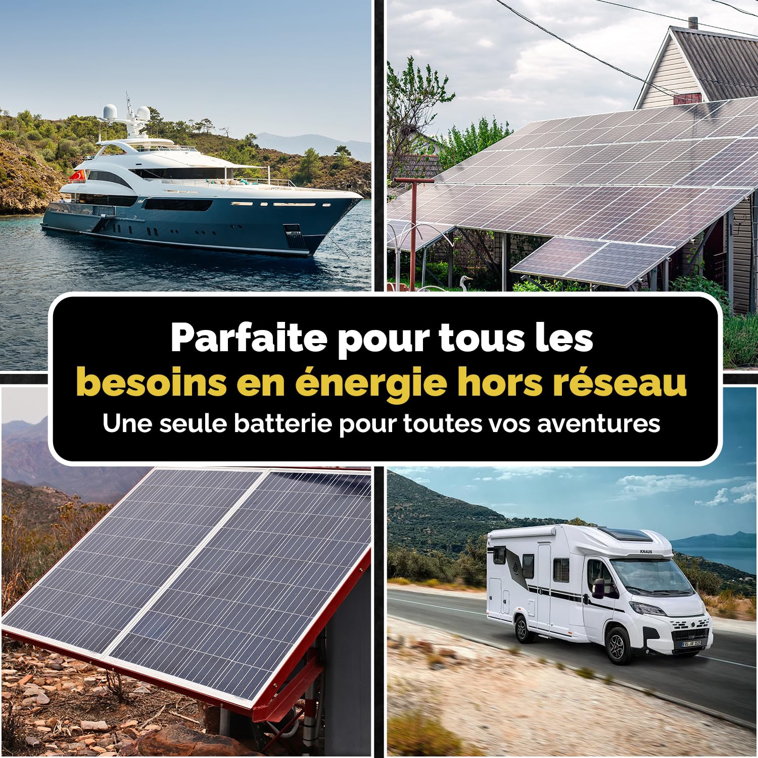 Electronicx Batterie AGM Solaire 12V 110Ah – 110 ah Batterie à Décharge Profonde – Entièrement scellée & sans entretien– Idéale pour Camping-car, Bateau, Yacht, Système Solaire & Autonomie Énergétique