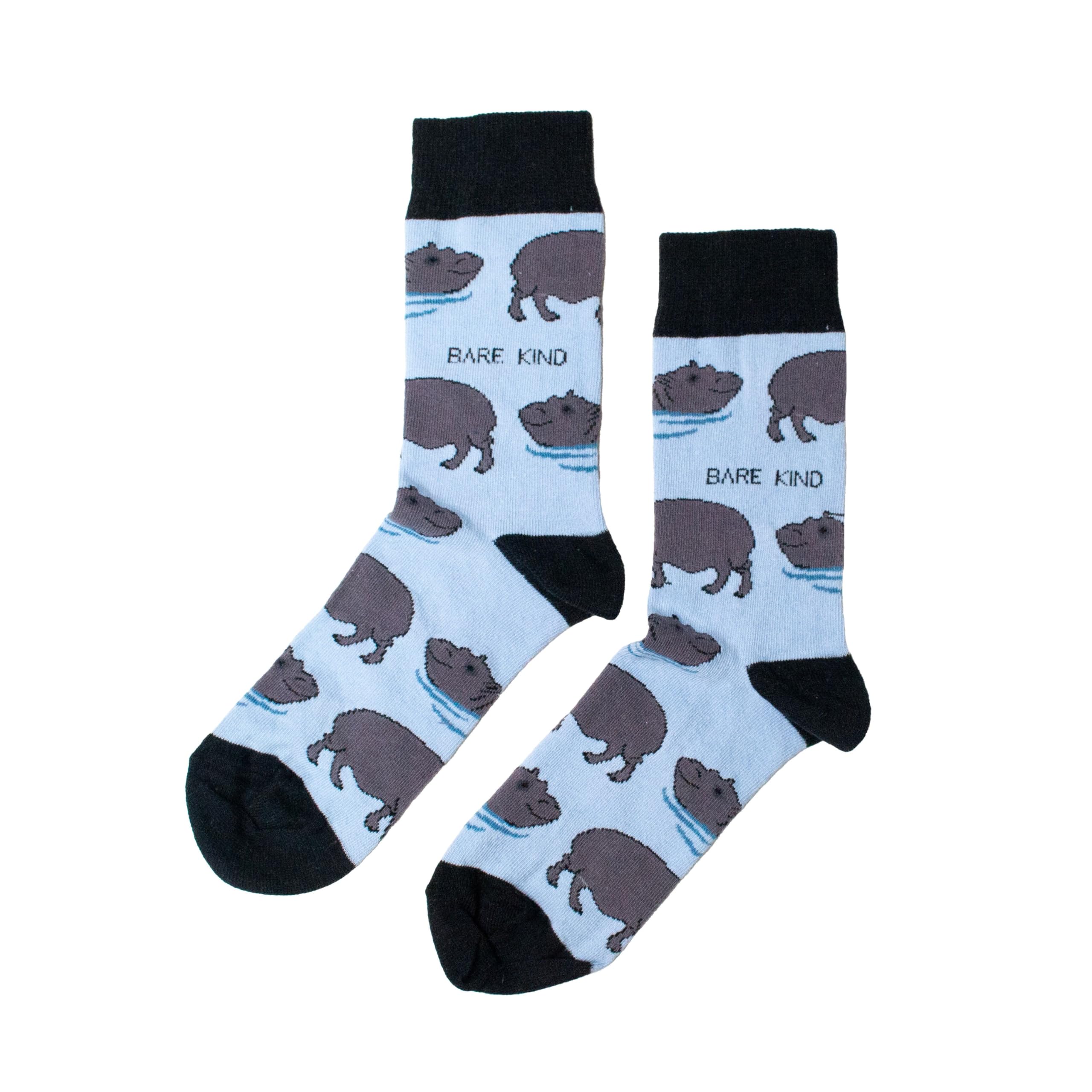 Bare Kind Unisex Hippo Bamboo Adult Socks (Uk, Numeric, 7, 11, Regular, Regular, )