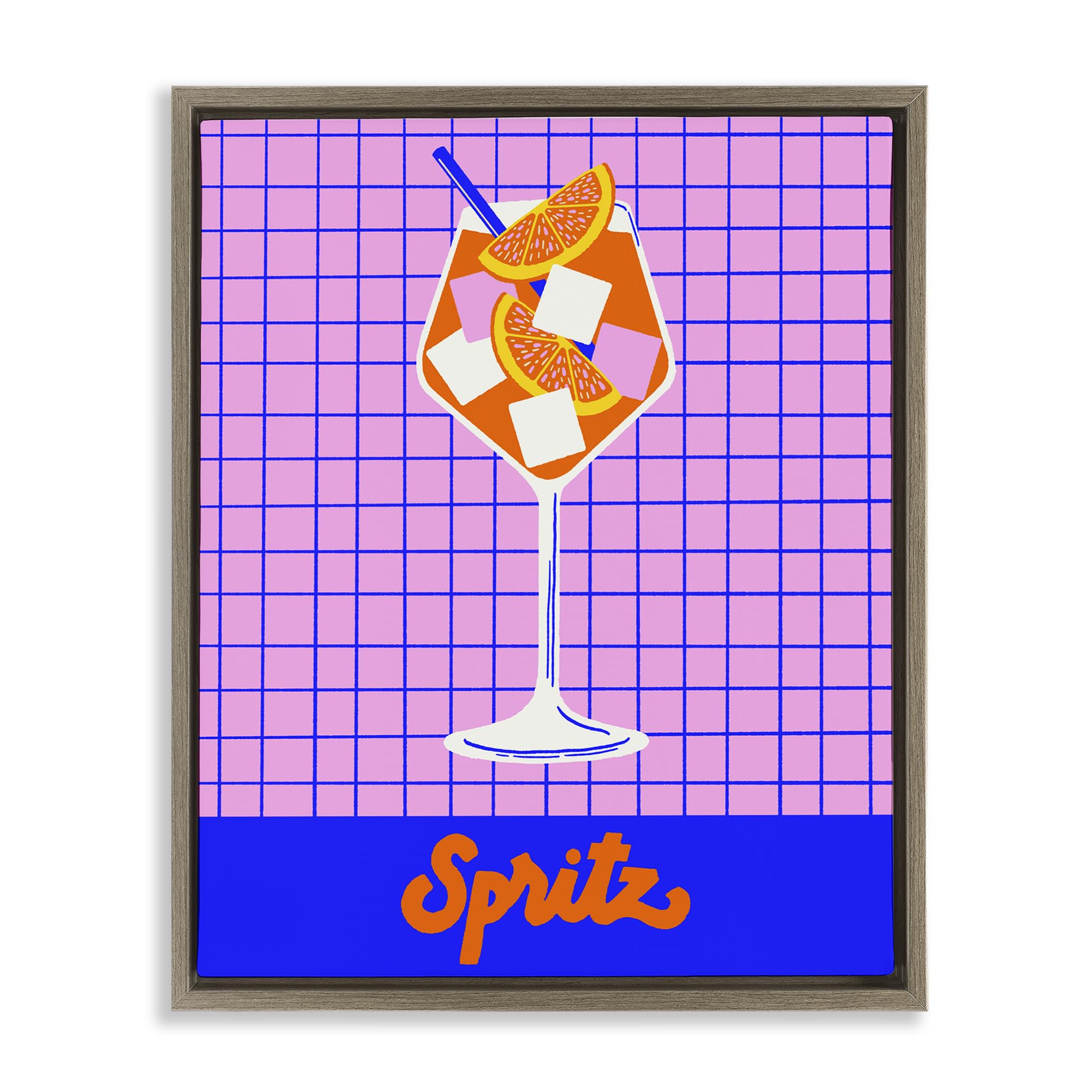 Stupell Industries 'Colorful Summer Spritz Drink', Floating Frame Canvas Art, Brown, 25 x 31 Inches, Easy to Hang and Sturdy, Made in USA, by Indira Prieto | IndySign