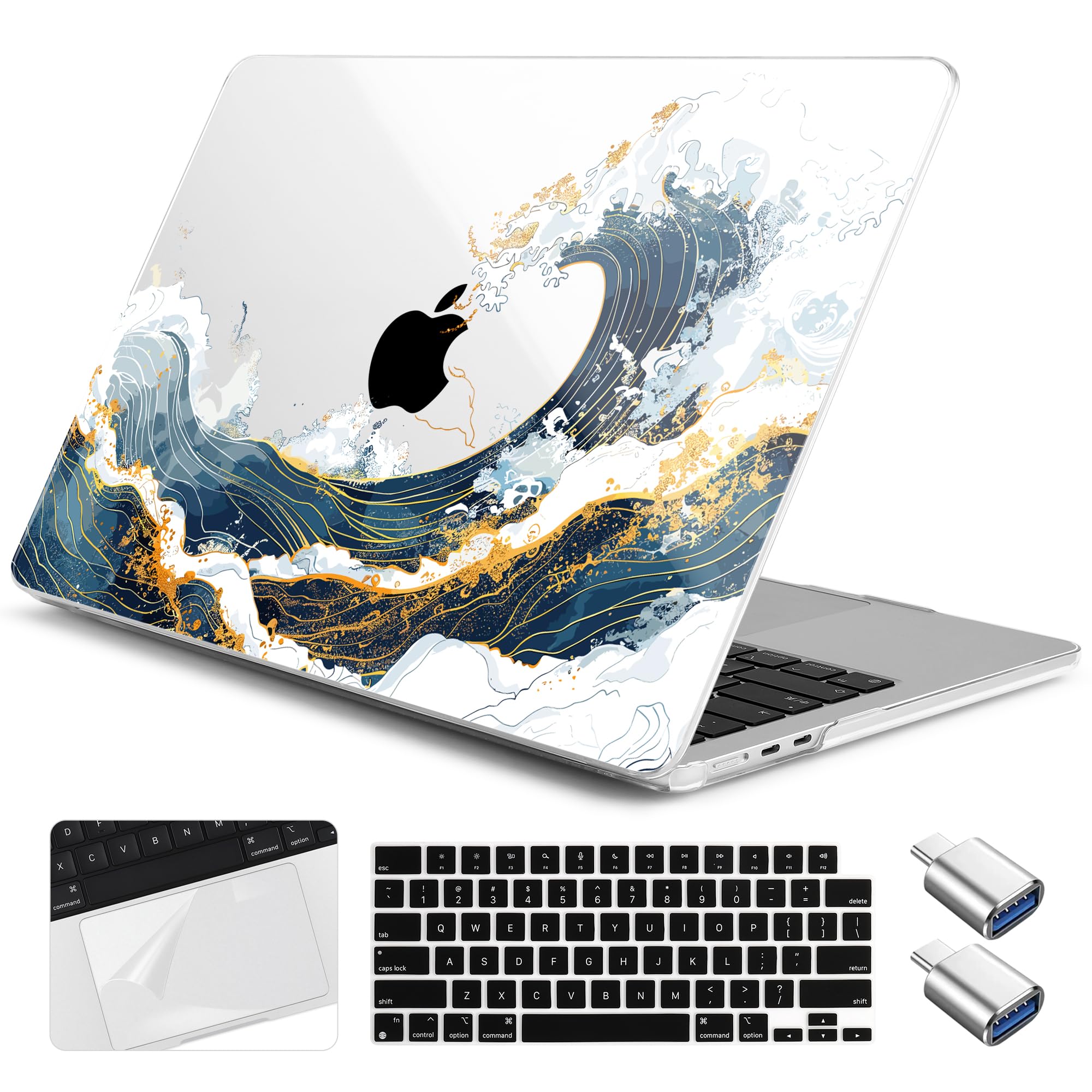 Yebiseven for MacBook Air 13(13.6) inch Case 2025 2024-2022 M4 M3 M2 A3240 A3113 A2681 Shockproof & Scratch-Resistant Hard Shell + Keyboard Cover +