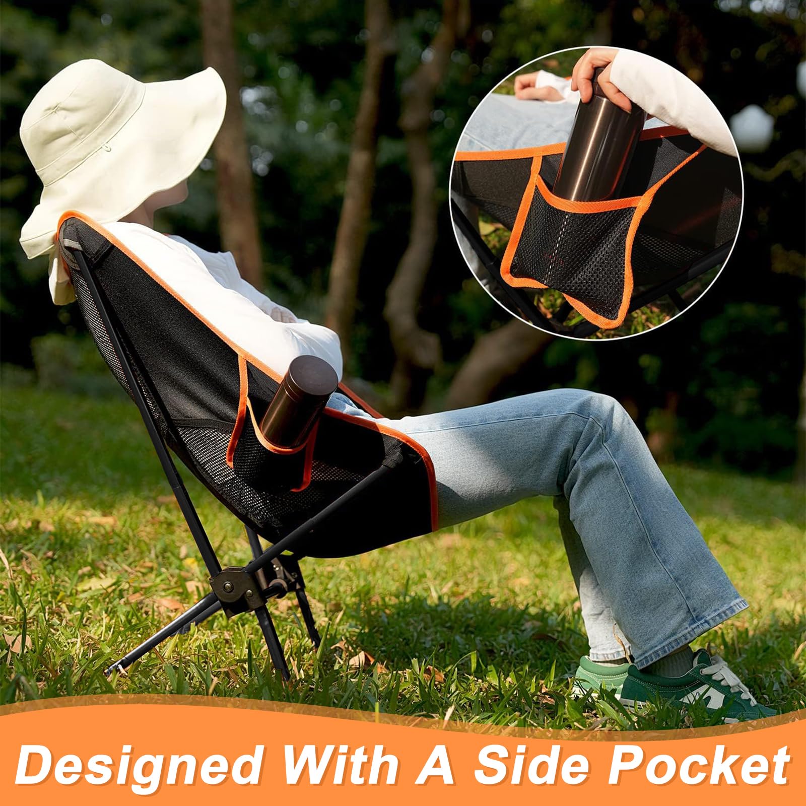 Silla plegable de camping, con bolsa de transporte, silla de pesca, camping, pícnic, pesca, senderismo, camping