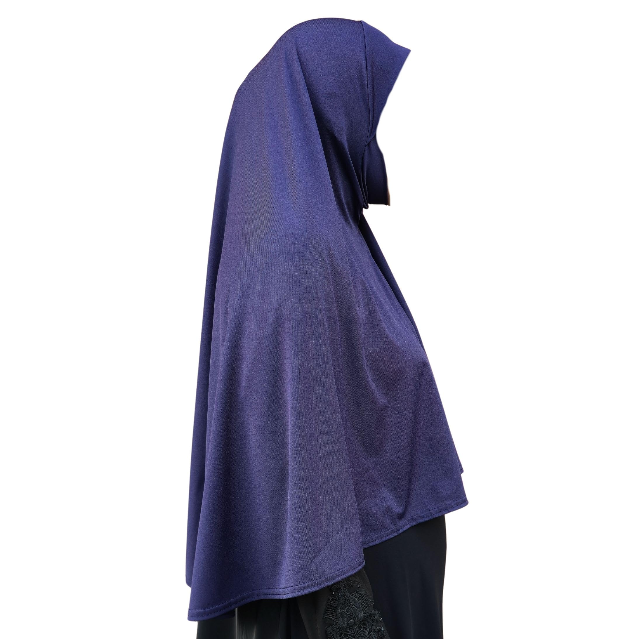 Women´s XL one piece instant Hijab with chin cover al Amira Instant Hijab Ready to Wear Soft Head Wrap Muslim Head Scarf Pull on Headwear (Navy Blue)