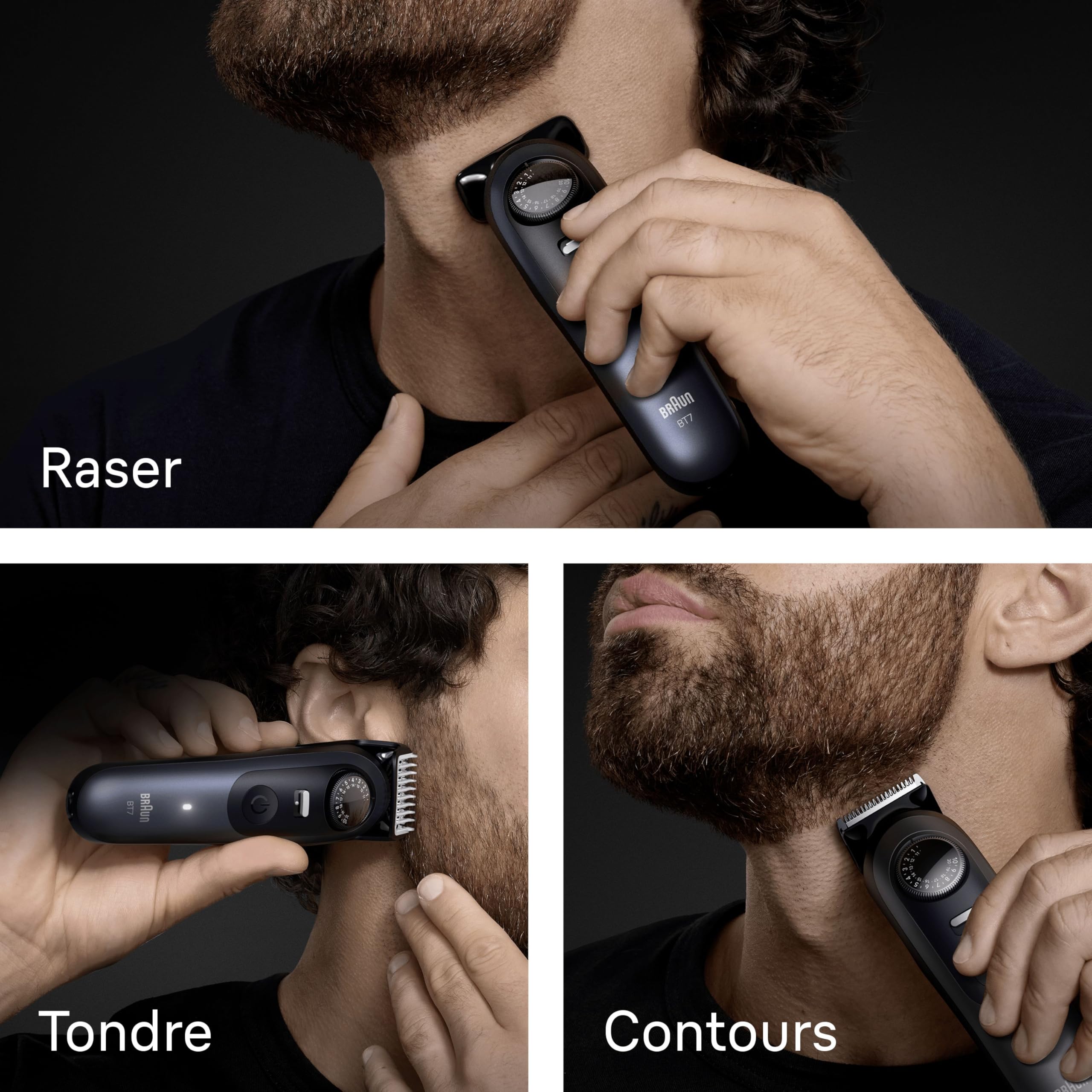 Braun Tondeuse Barbe Homme Series 7 BT7520, Bleue – Etanche, Batterie Rechargeable, Lame ProBlade, 40 Réglages de Longueur, Coffret avec +6 Outils de Barbier, Pochette