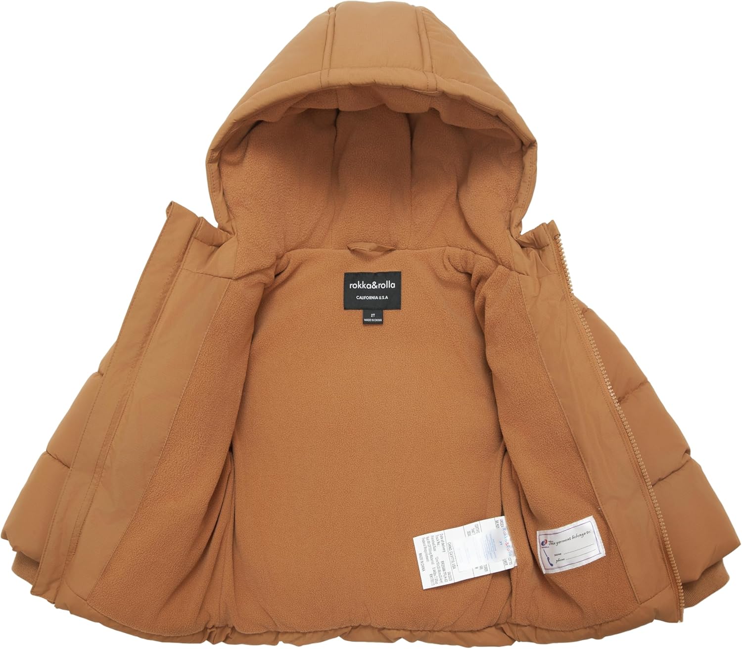 Rokka&Rolla Toddler Boys' Water-Resistant Fleece Lined Ripstop Puffer Jacket - Image 3