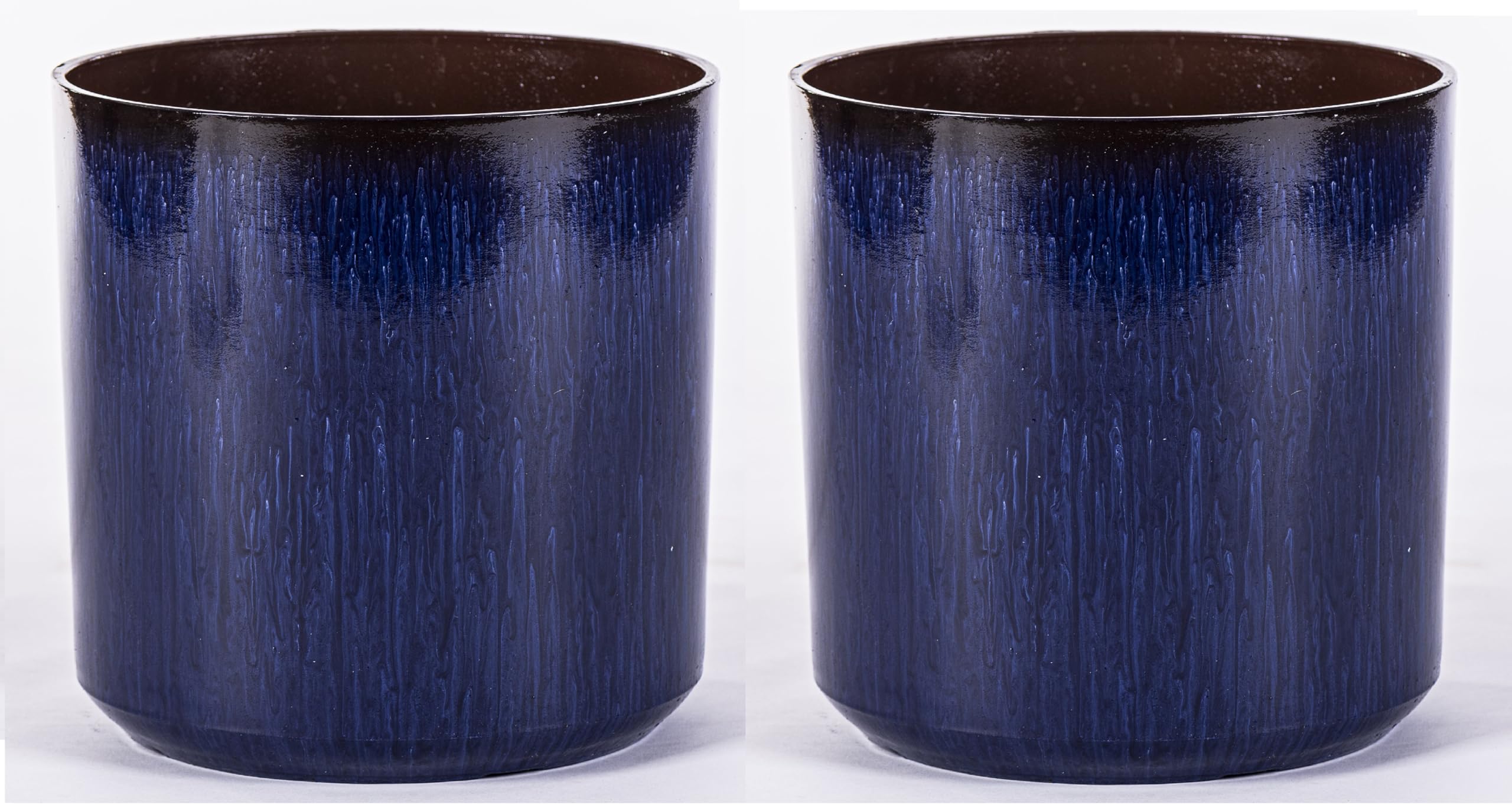 Garden Gear Cylinder Glazed Ocean Blue 36Cm Planter (X2) from B&Q