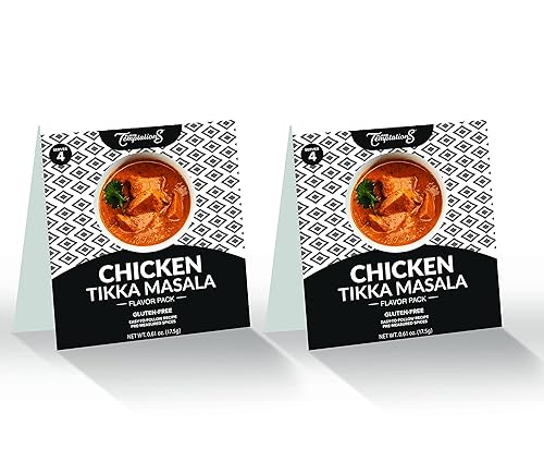 POLLO TIKKA MASALA INDIAN FOOD SPICES by Flavor Temptations Home Cook Platos de curry con set de condimento principiante, sin gluten, sal, 2