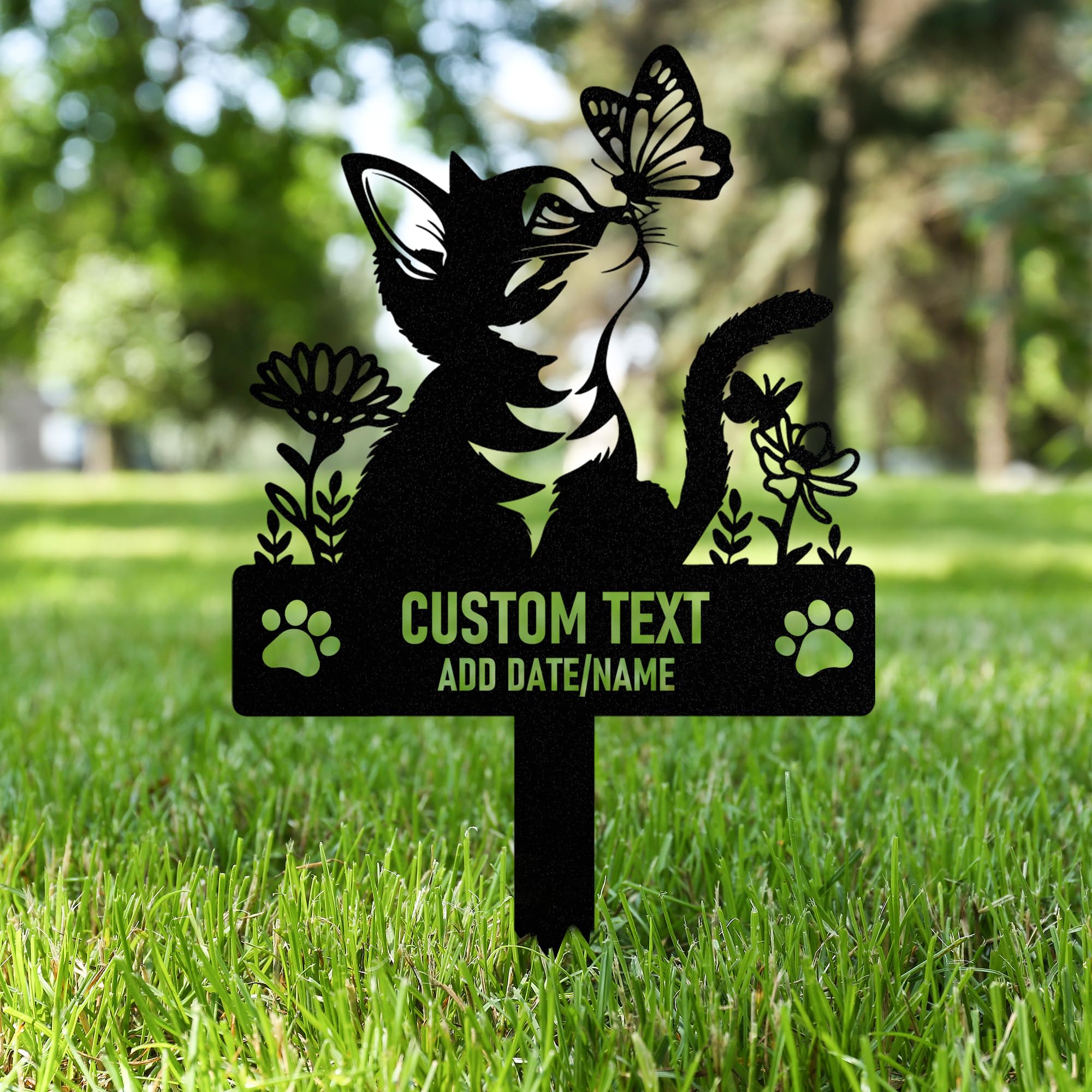 Targa Commemorativa Personalizzata in Metallo per Animali Domestici con Testo/ Nome/Data, Commemorativo per Cani Defunti, Lapide Personalizzata per Cane Gatto, Giardino DecorazioneTombale Animali