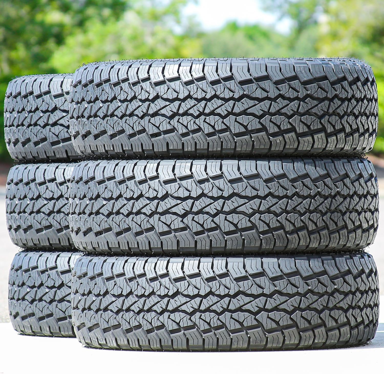 Set of 6 (SIX) Aplus Shredder AT A/T All-Terrain Off-Road Light Truck Radial Tires-LT235/80R17 235/80/17 235/80-17 120/117S Load Range E LRE 10-Ply BSW Black Side Wall