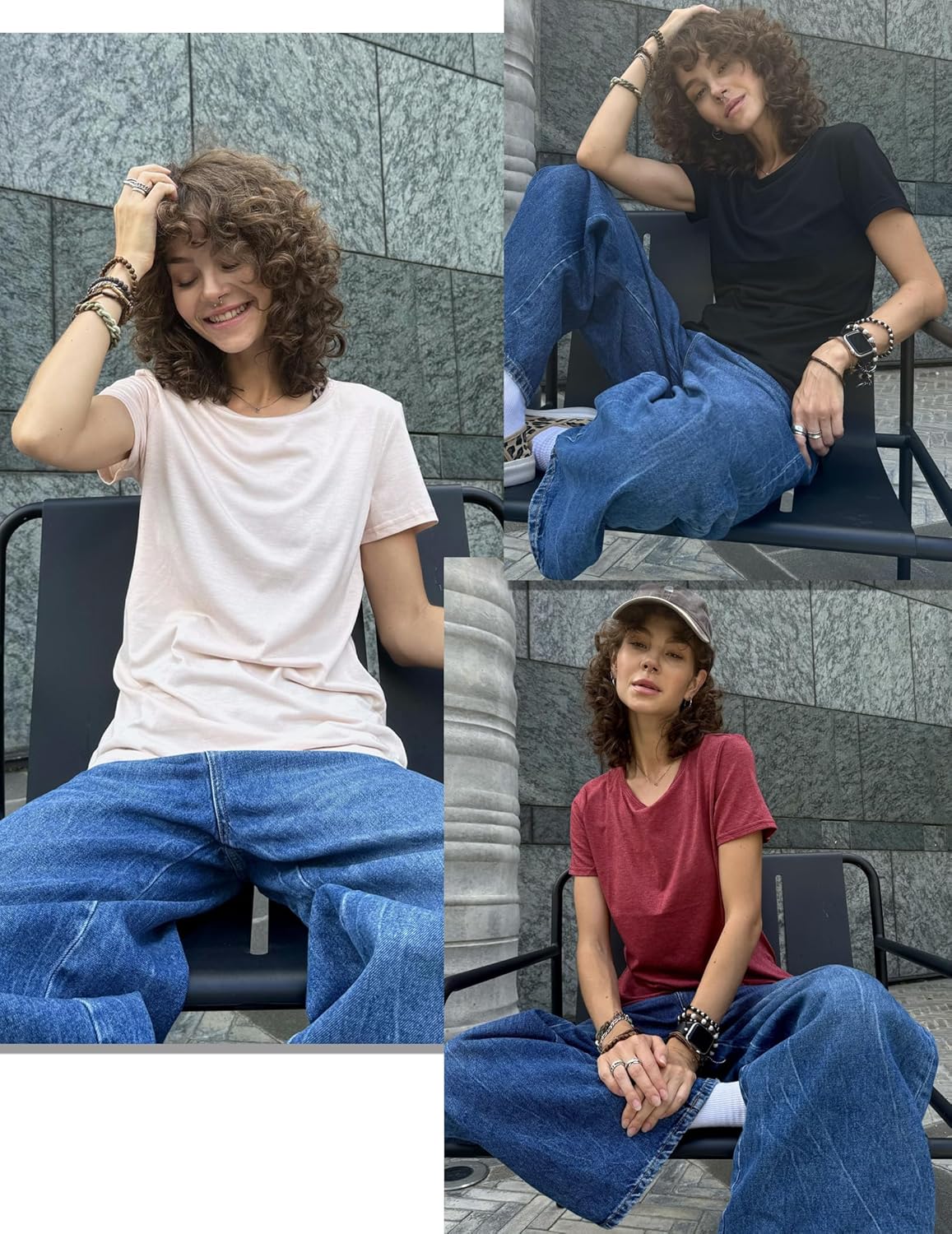 Zeagoo Womens 3 Pack Tshirts for Women Short Sleeve Shirt Crewneck Basic Tee Summer Tops Lightweight Plain Workout Clothes - Image 5