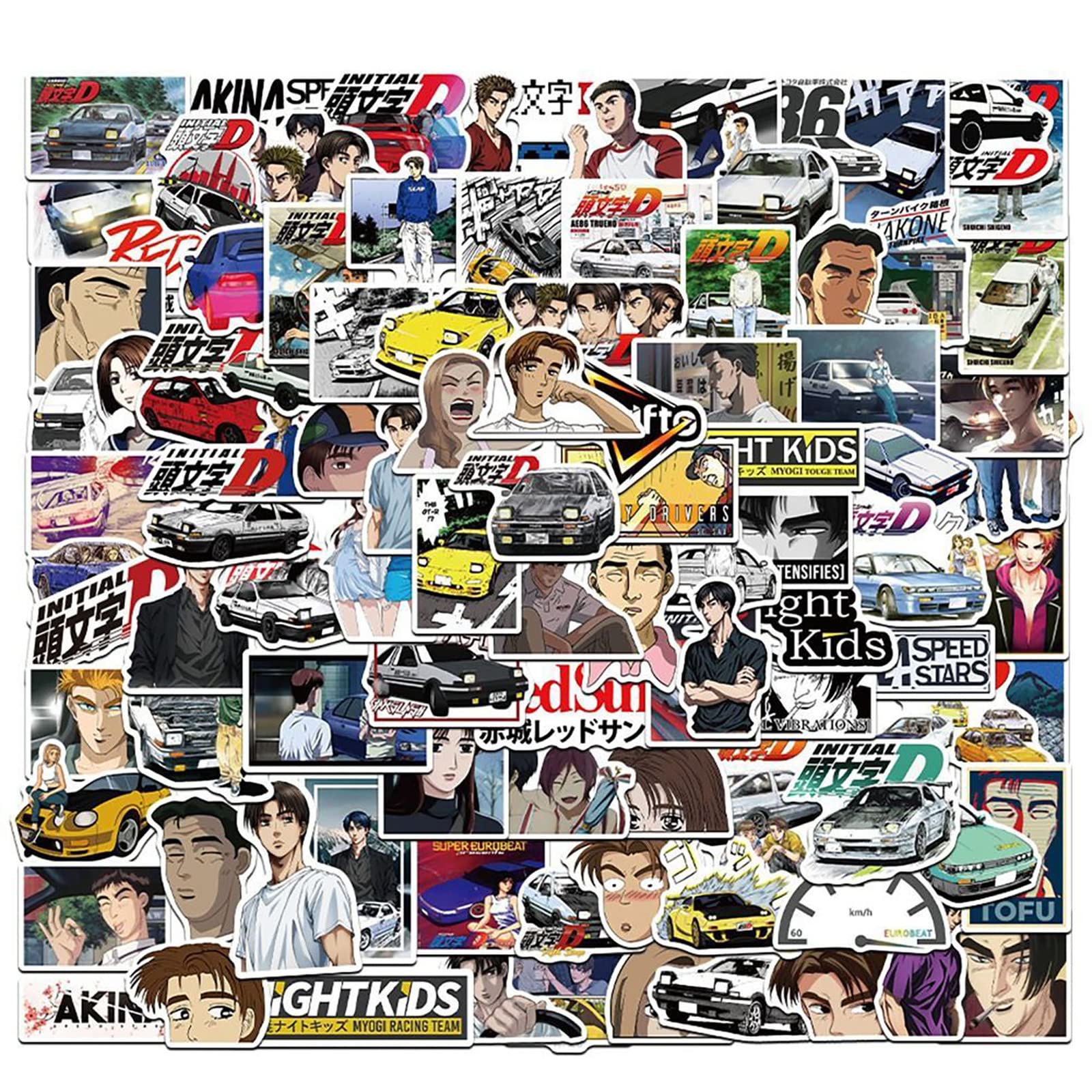 Amazon.co.jp: 頭文字D アニメ 100枚 おしゃれ ステッカー 漫画