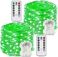 Vista 18 de Paquete de 2 series de 20 pies con 60 luces LED y temporizador, impermeables, para exteriores e interiores, luz parpadeante que funciona