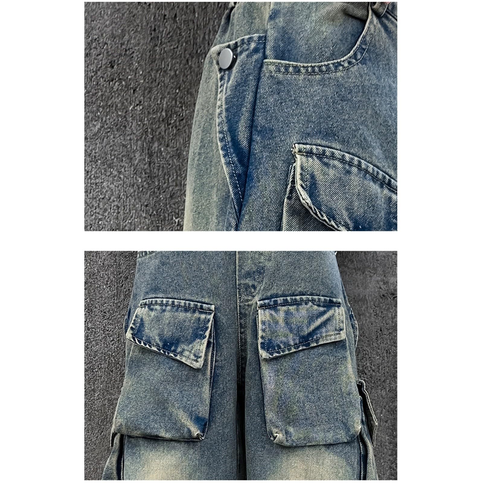 Pantalones vaqueros para niñas rotos y descoloridos, holgados, de pierna ancha, pantalones de mezclilla casuales, talla 5 – 16