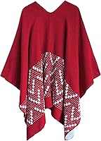 Vista 62 de Urban CoCo Poncho de colores para mujer, chal con frente abierto, color en bloques