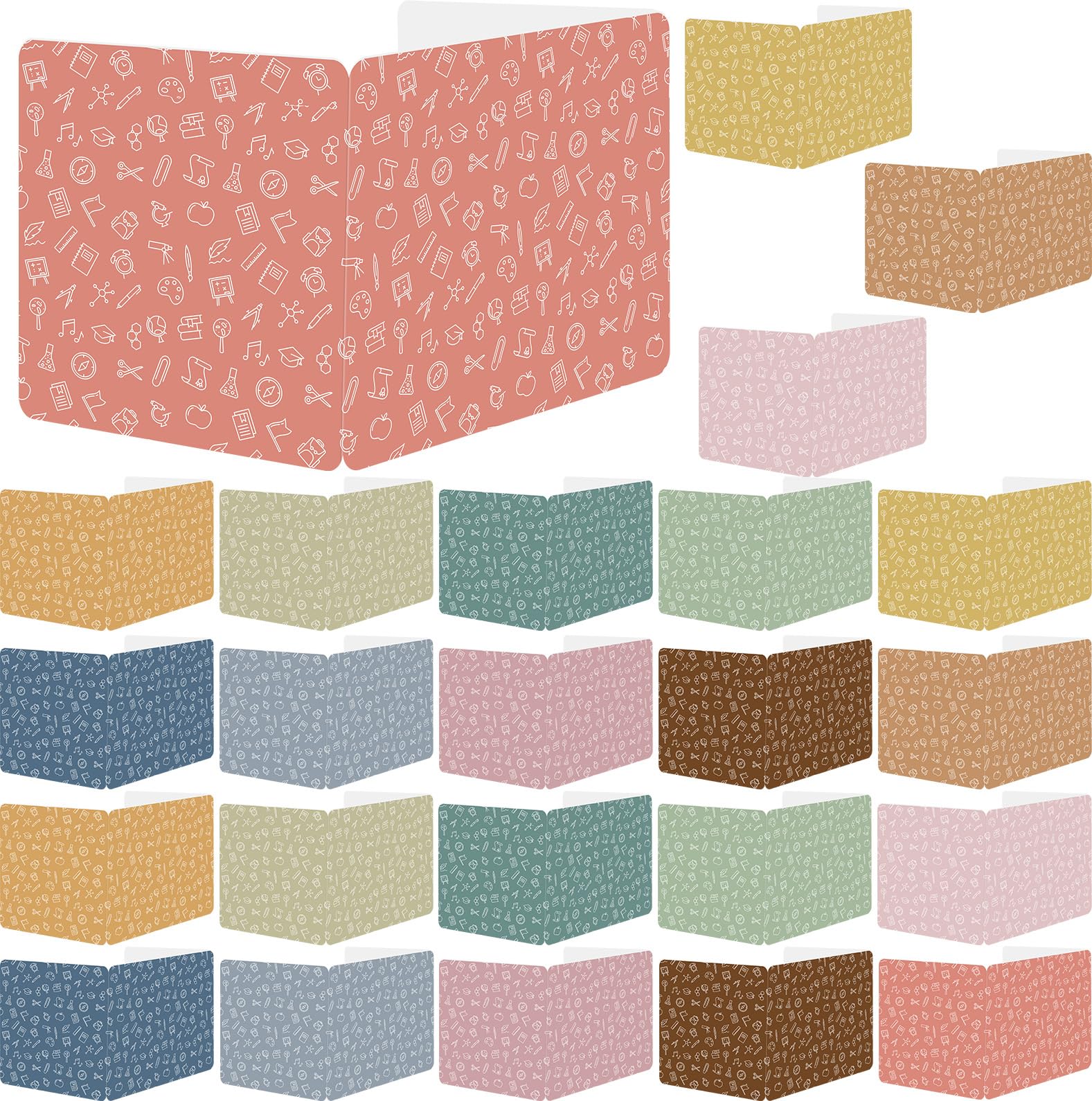 gisgfim 24 Pack Privacy Shields for Student Desk Colorful Desk Dividers Durable Privacy Folders Testing Dividers Shield Study Boards Panel Partition