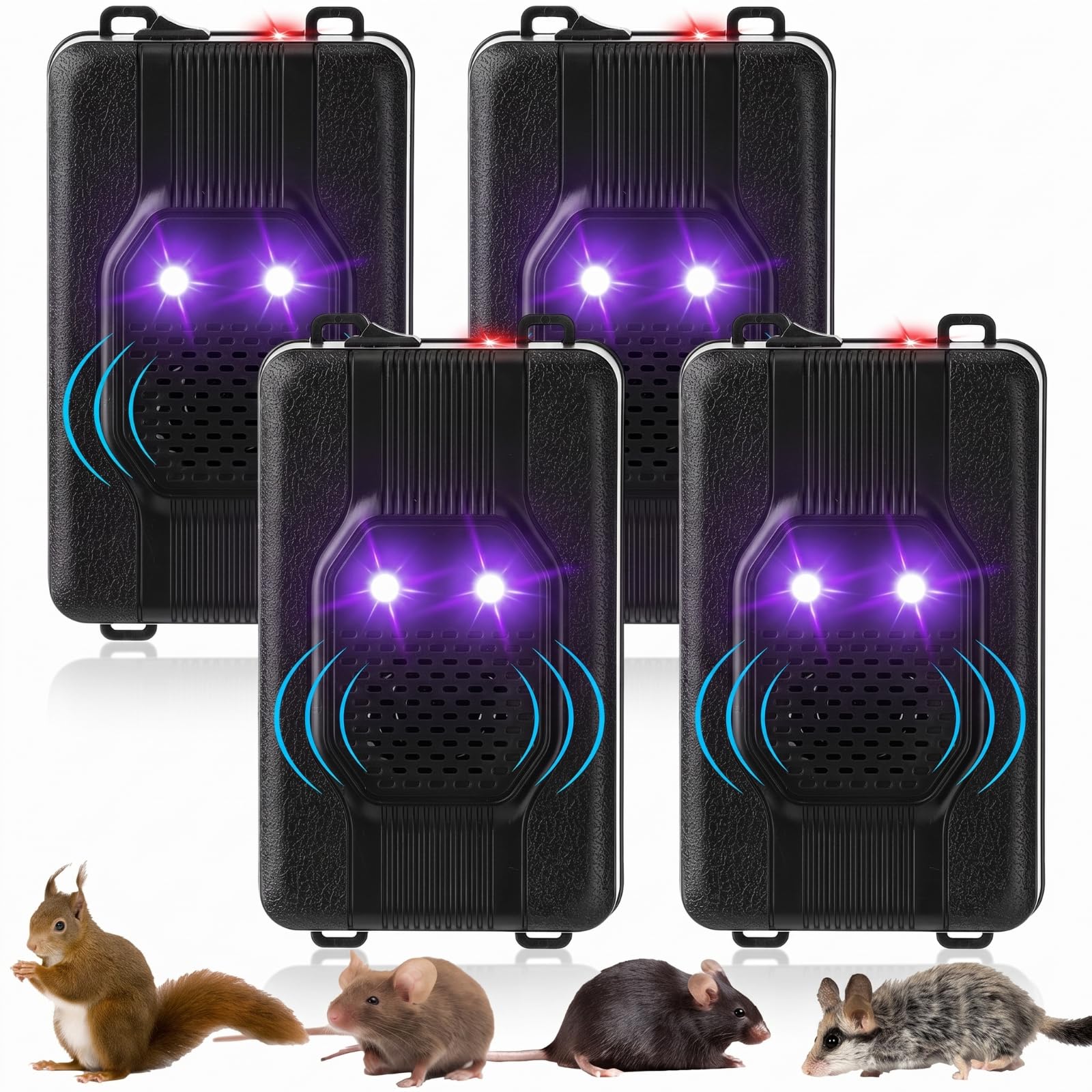 Qualirey 4 Pcs Ultrasonic Mouse Rat Repeller for Car Engine Under Hood