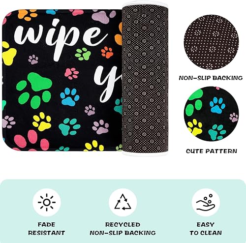 Miniatura 3 de Alishomtll Tapete de bienvenida al aire libre para puerta delantera, tapete de pata de perro para entrada al aire libre, tapete de entrada duradero,