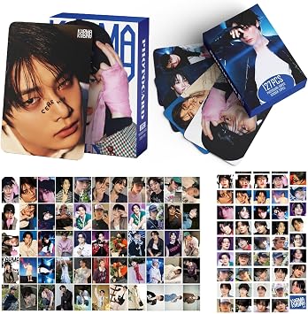 Karma Album Photocards Set,127PCS Karma Photocards Laser Cards Gift for Stay55PCS Photocard+72PCS Stickers-I.NWhite