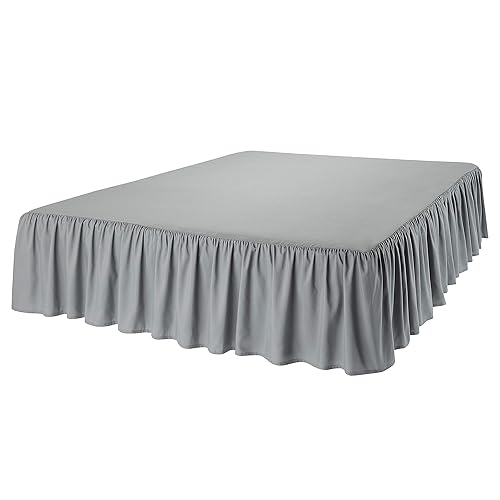 Miniatura 2 de Falda de cama con volantes Tienda Basics para cama Queen, color gris oscuro.