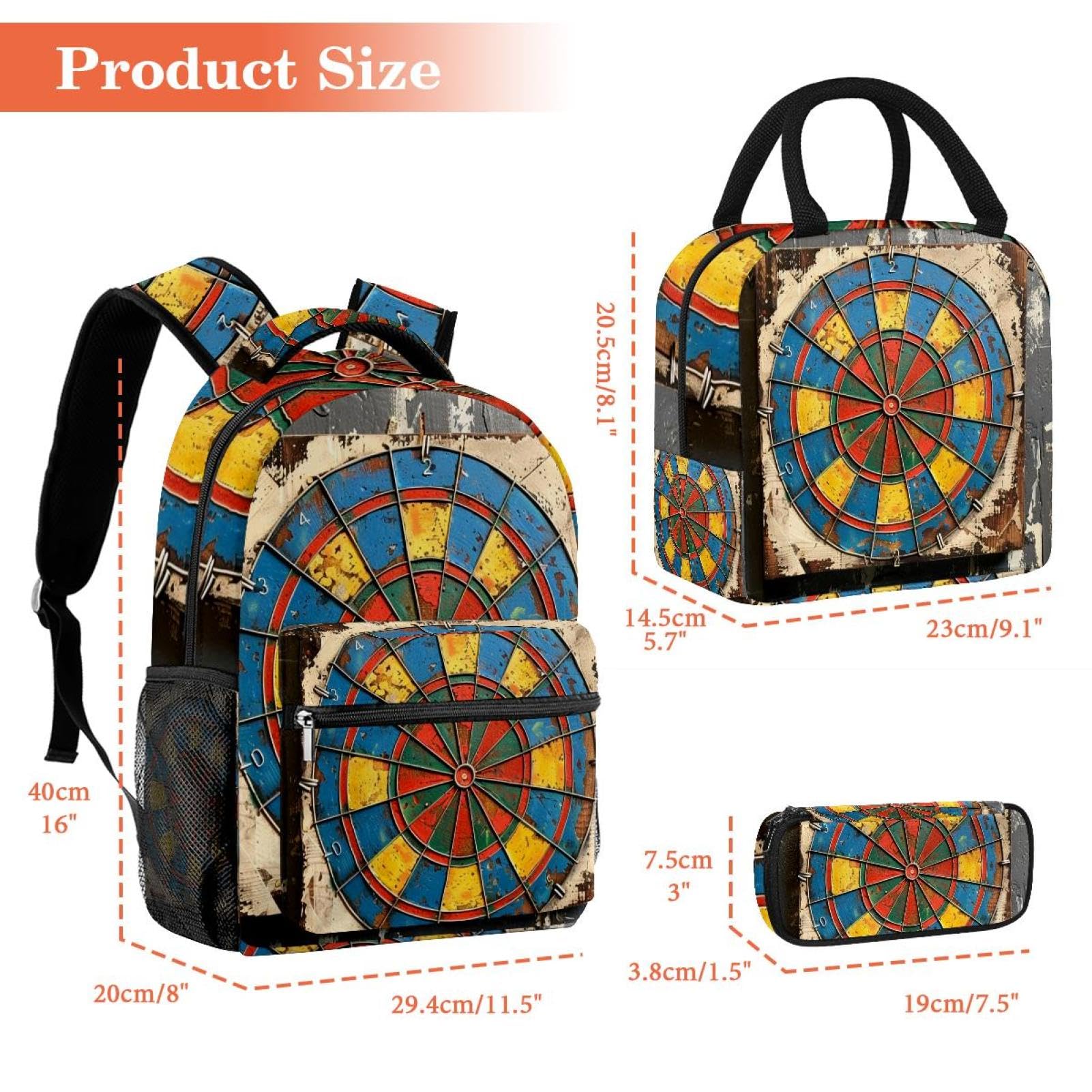 Set di zaino per la scuola con borsa per il pranzo e astuccio, set da 3 pezzi per libri scolastici, zaino da viaggio, zaino casual per adolescenti, ragazze, ragazzi, primaria, junior, medio
