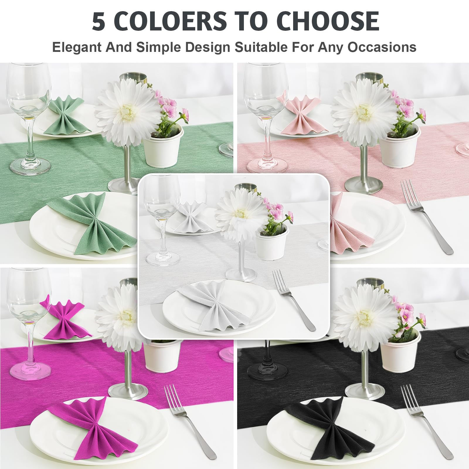 2 Pezzi Runner da Tavolo in Tessuto Non Tessuto FoiiLiio 30 cm x 25 m Rosa runner Decorazione da tavolo Rotolo runner Decorativo da tavola per matrimoni, battesimi, comunioni