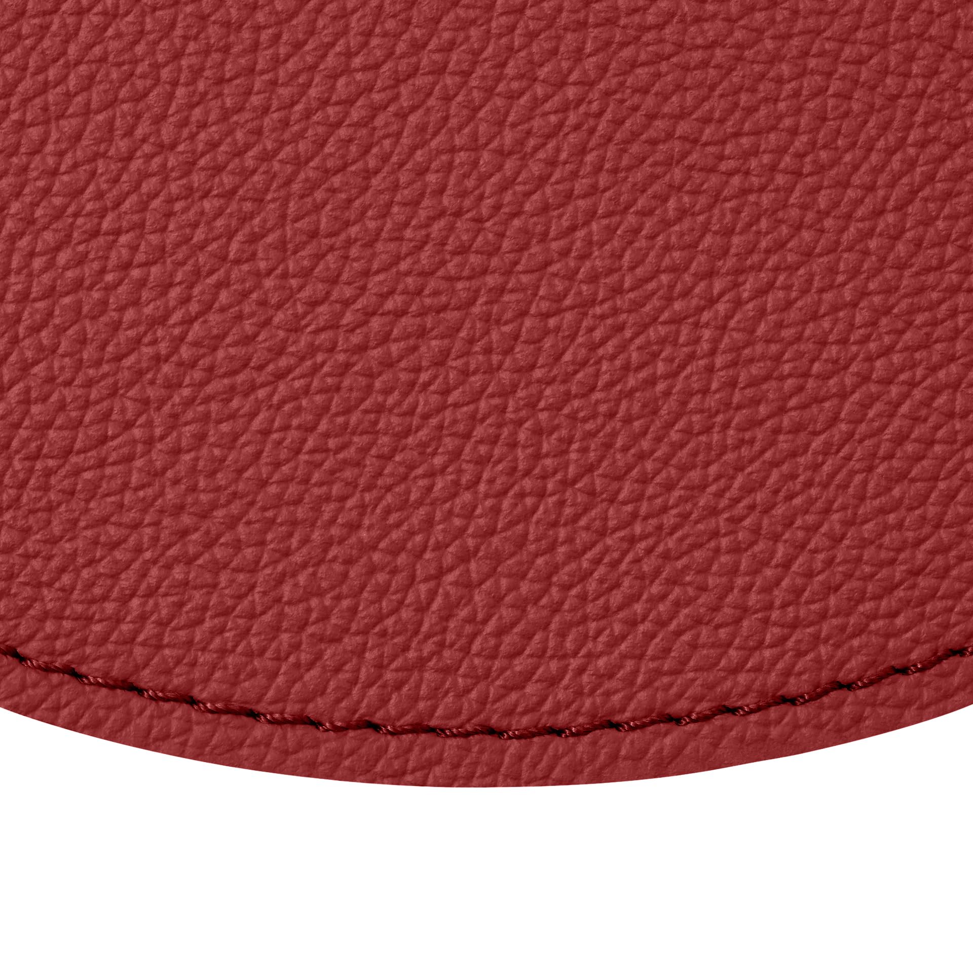 eglooh - Apollo - Okrągła podkładka pod mysz wykonana z Ferrari Red Fine Real Leather - cm 23 x 23 - Podkładka pod mysz na biurko i biuro z ręcznie wykonanymi szwami i antypoślizgowym spodem - Wyprodukowano we Włoszech