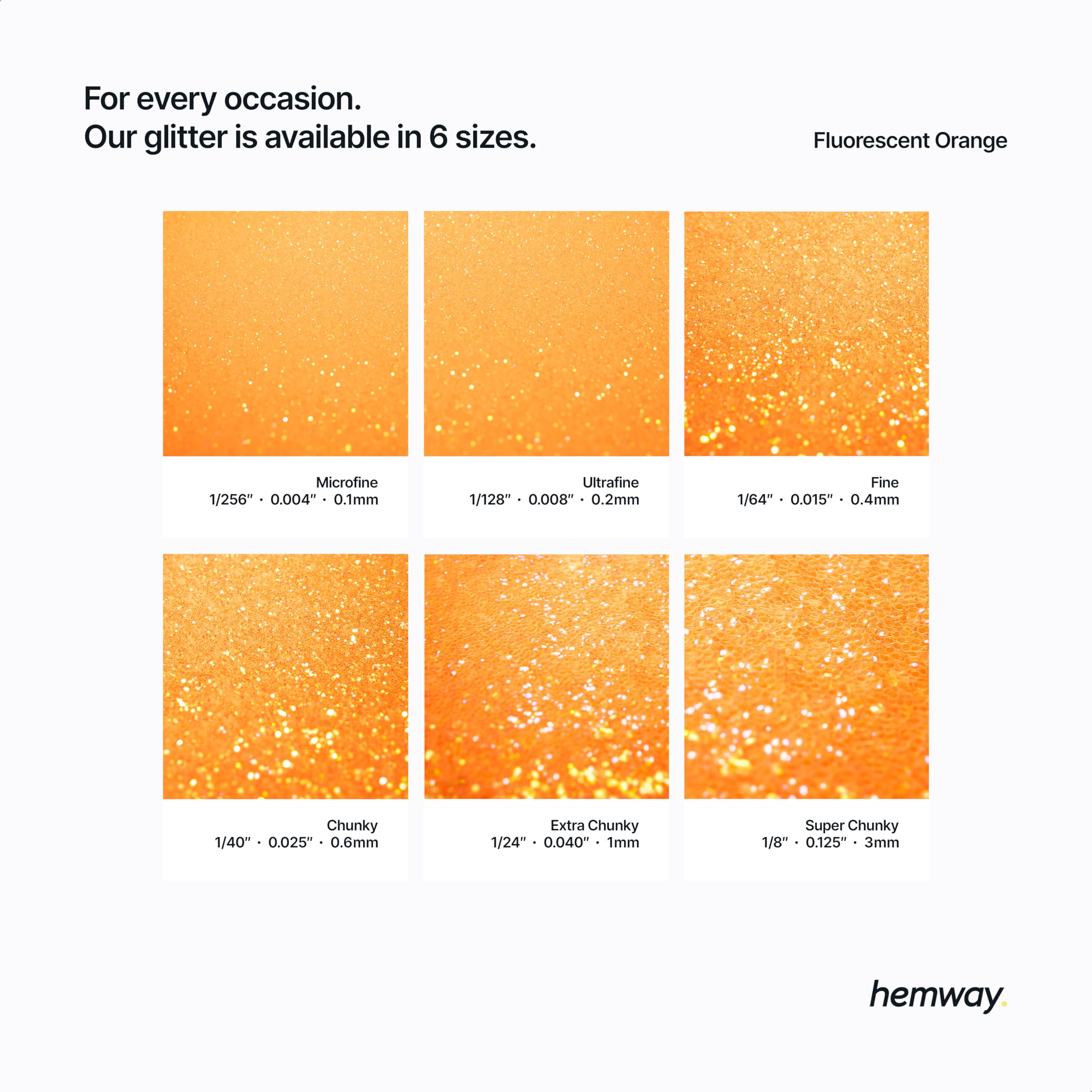 Hemway Glitter Shaker Fluorescent Orange 130g x2 Pack Extra Chunky, Craft Glitter Shakers for Resin & Epoxy Crafts - Image 3