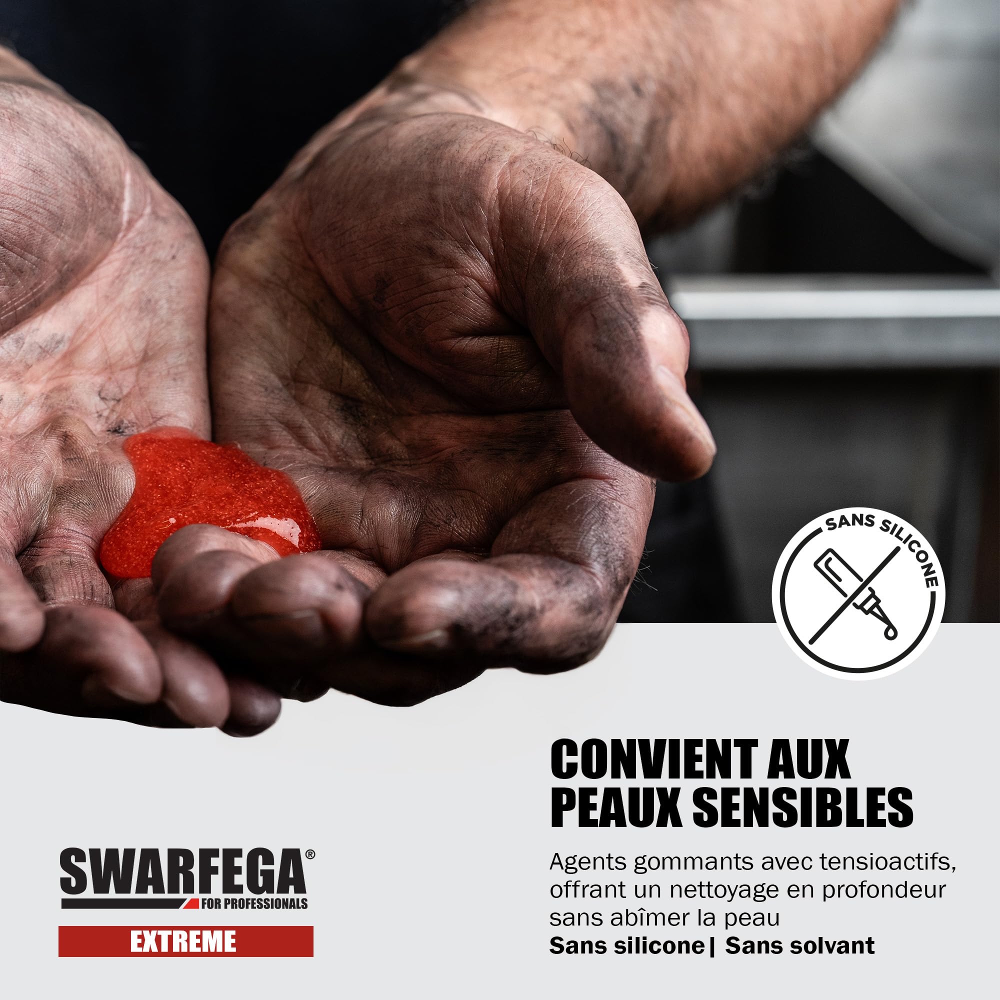 Swarfega Extreme 1L x2 – Nettoyant Mains Ultra Puissant, Élimine Huile, Graisse, Goudron & Saleté Industrielle, sans Solvant, Particules Non Abrasives – Pour Usage Professionnel