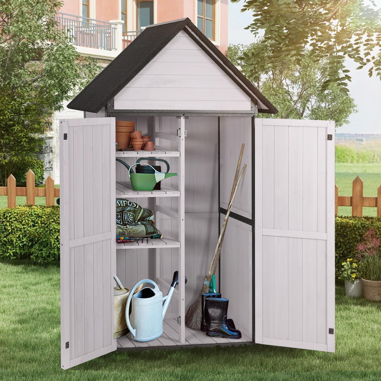Amazon.com : GUTINNEEN Outdoor Storage Shed with All Around Strong